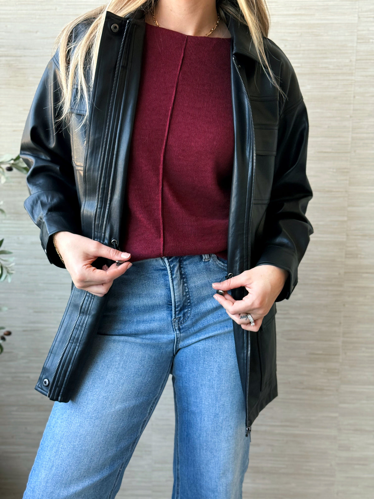 Park City Top - BURGUNDY - willows clothing SWEATER