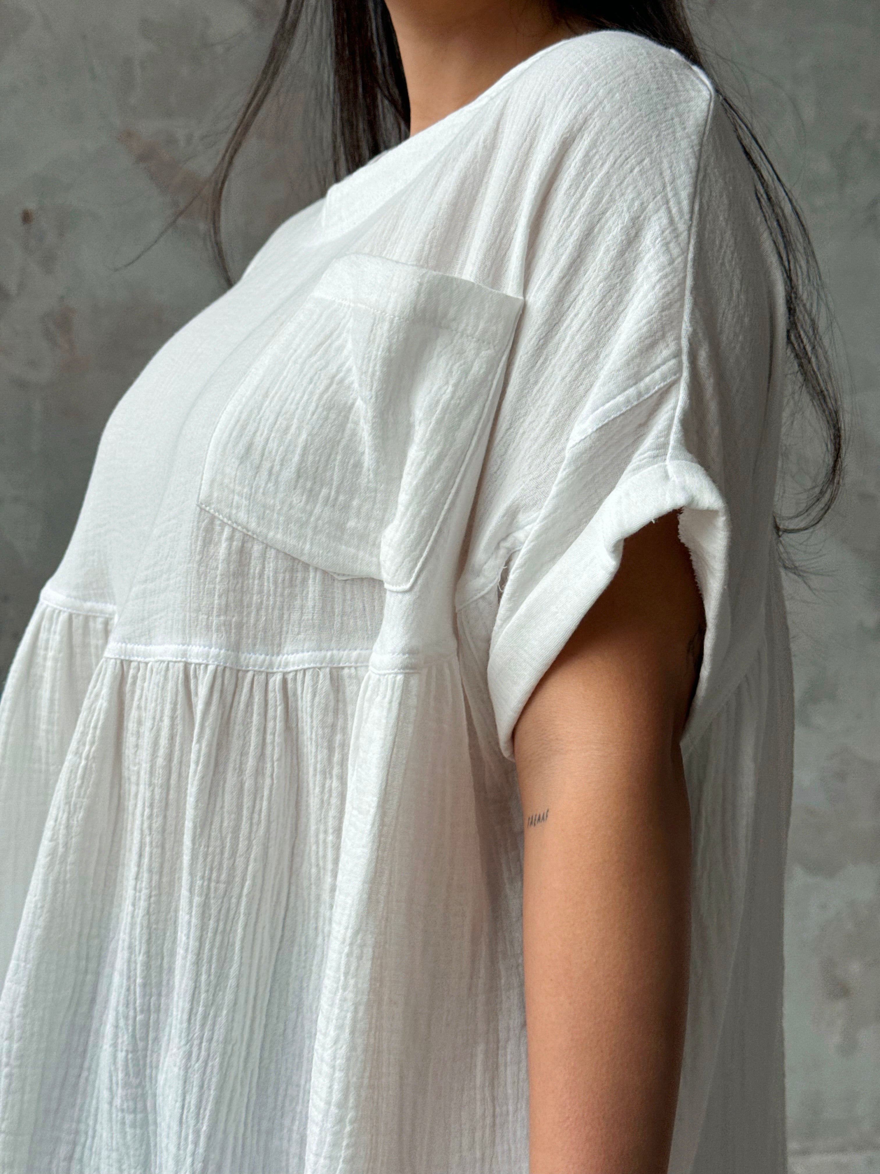 Parker Tunic - OFF WHITE - willows clothing BLOUSE