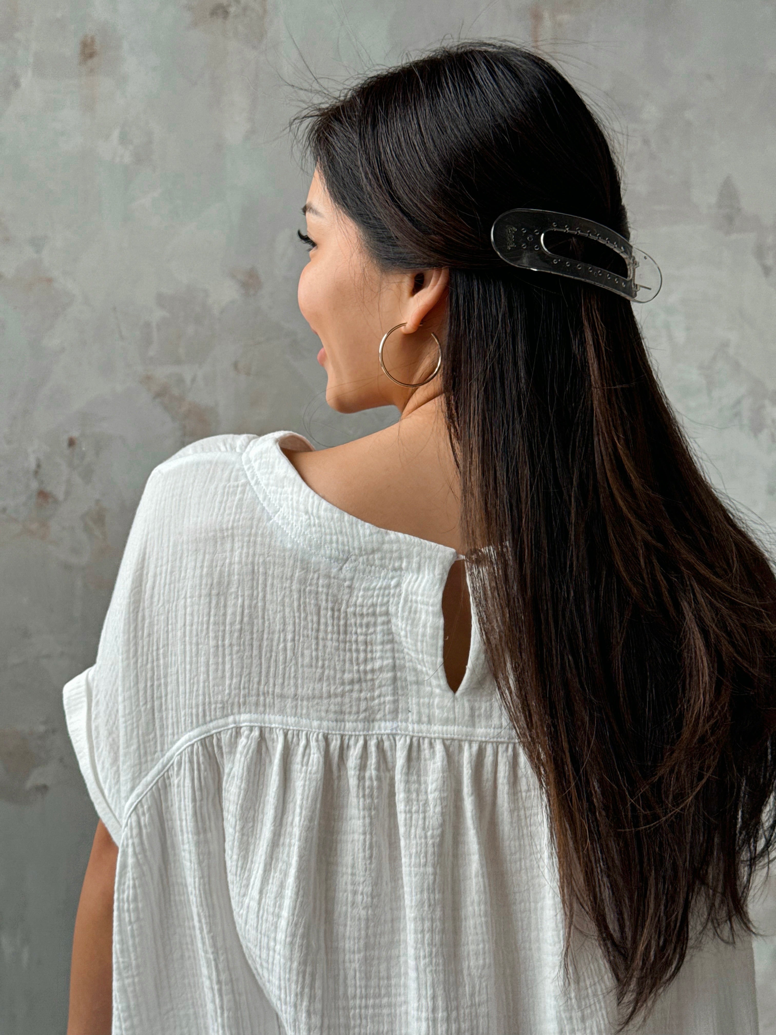 Parker Tunic - OFF WHITE - willows clothing BLOUSE