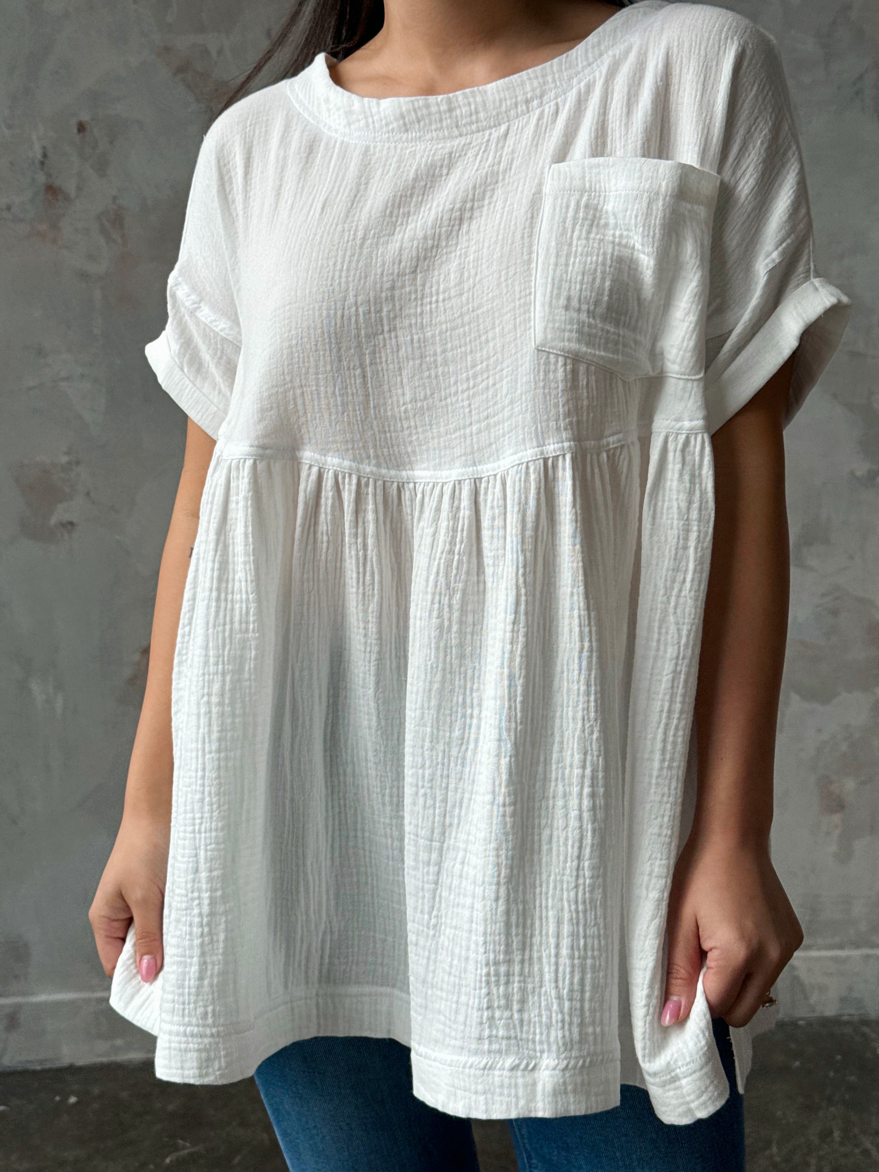 Parker Tunic - OFF WHITE - willows clothing BLOUSE