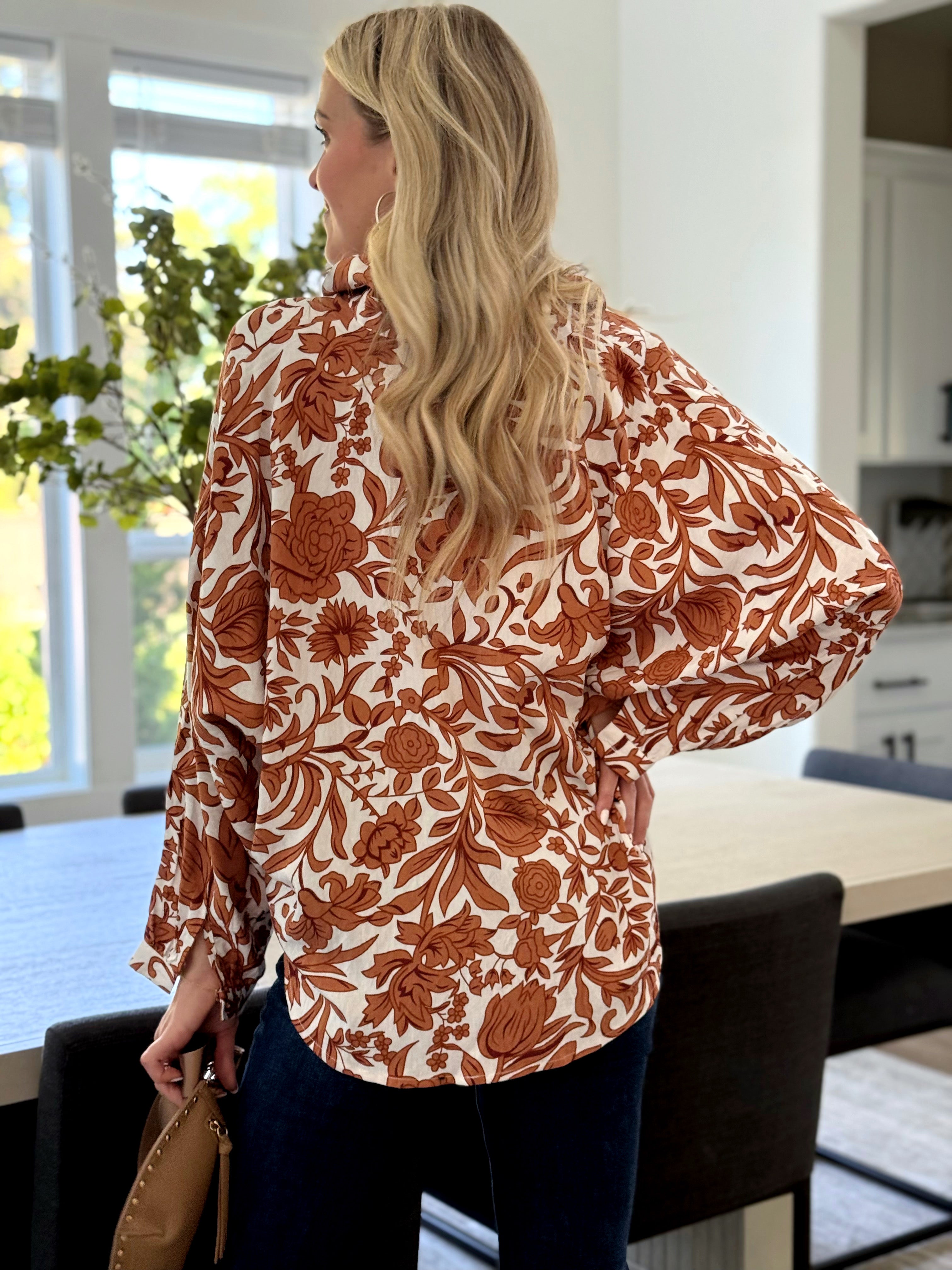 Paula Blouse - MOCHA MOUSSE - willows clothing BLOUSE