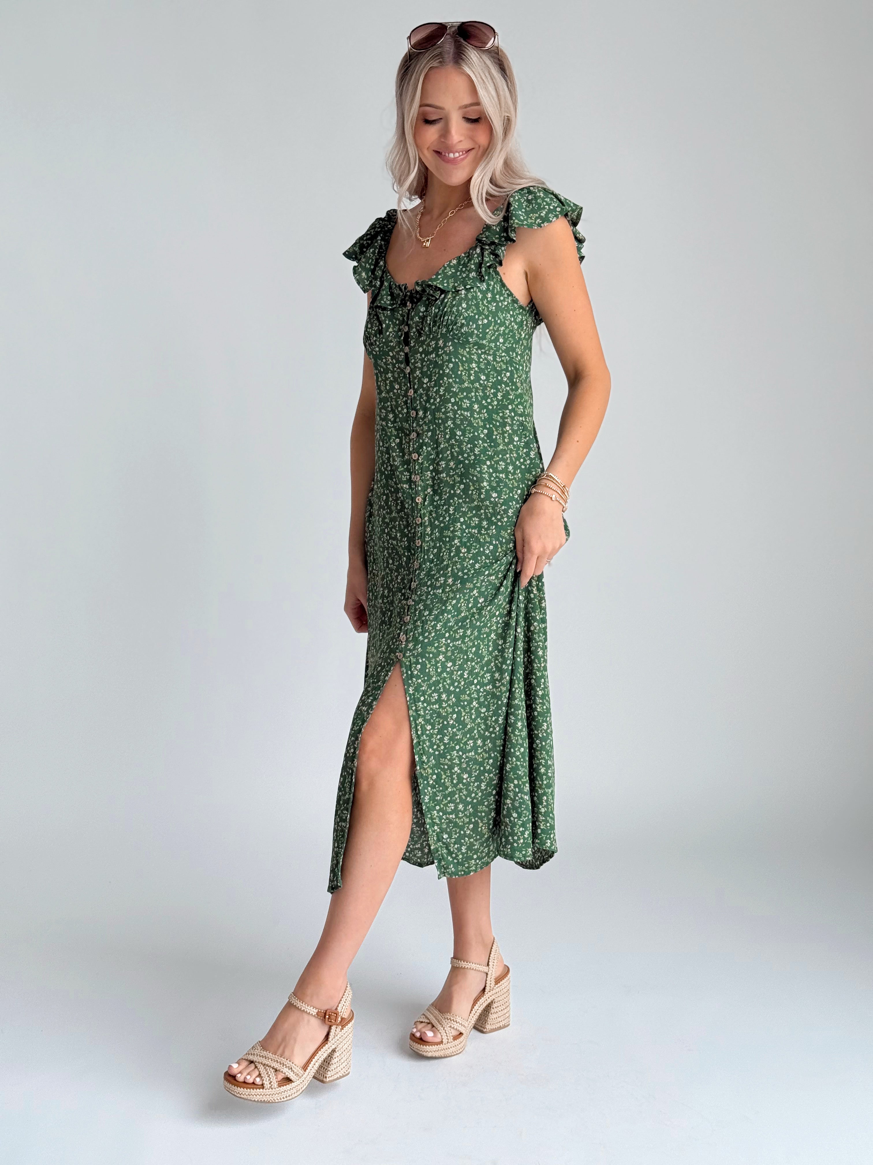 Penelope Dress - LIME - willows clothing Long Dress