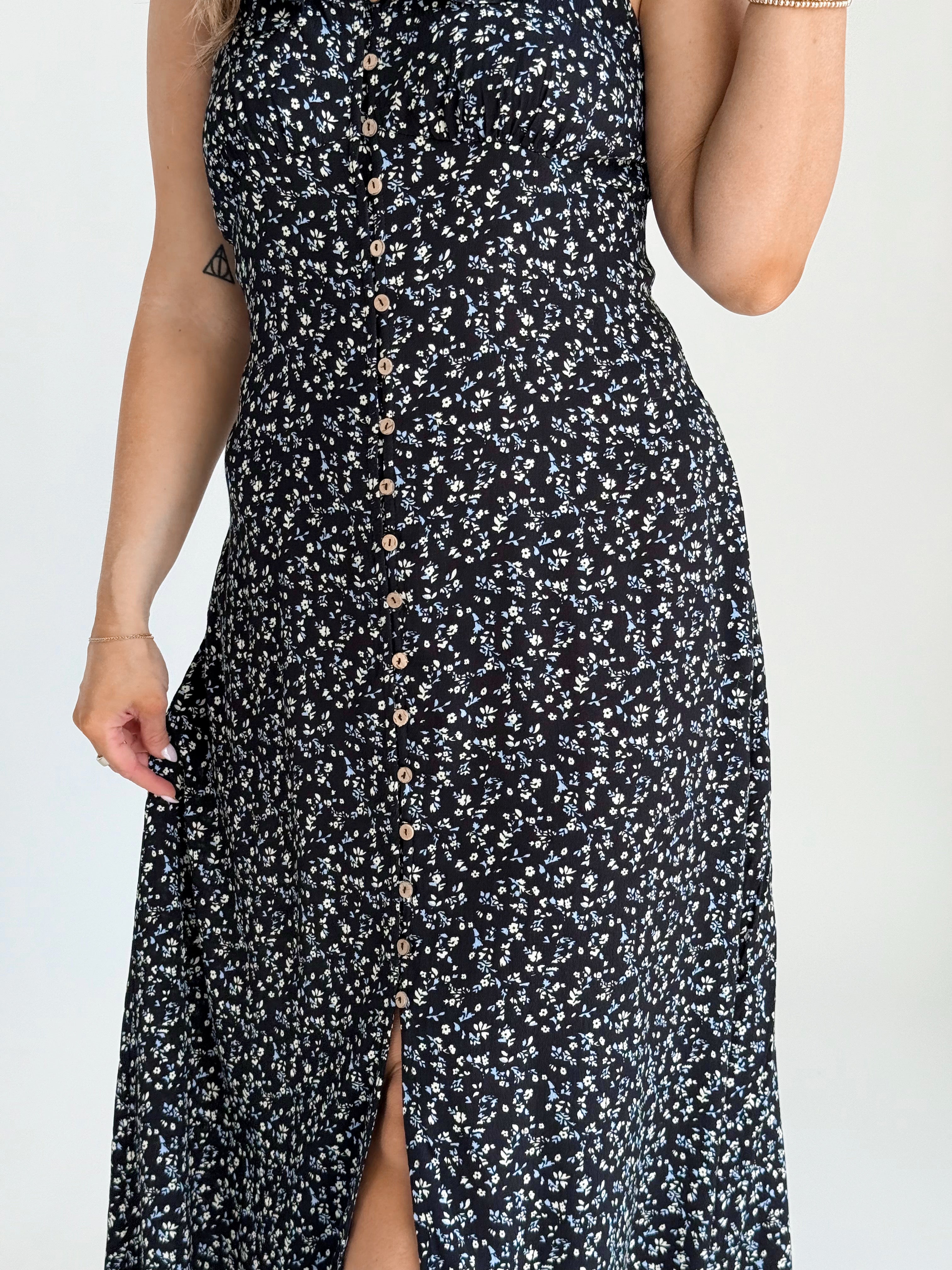 Penelope Dress - NAVY - willows clothing Long Dress