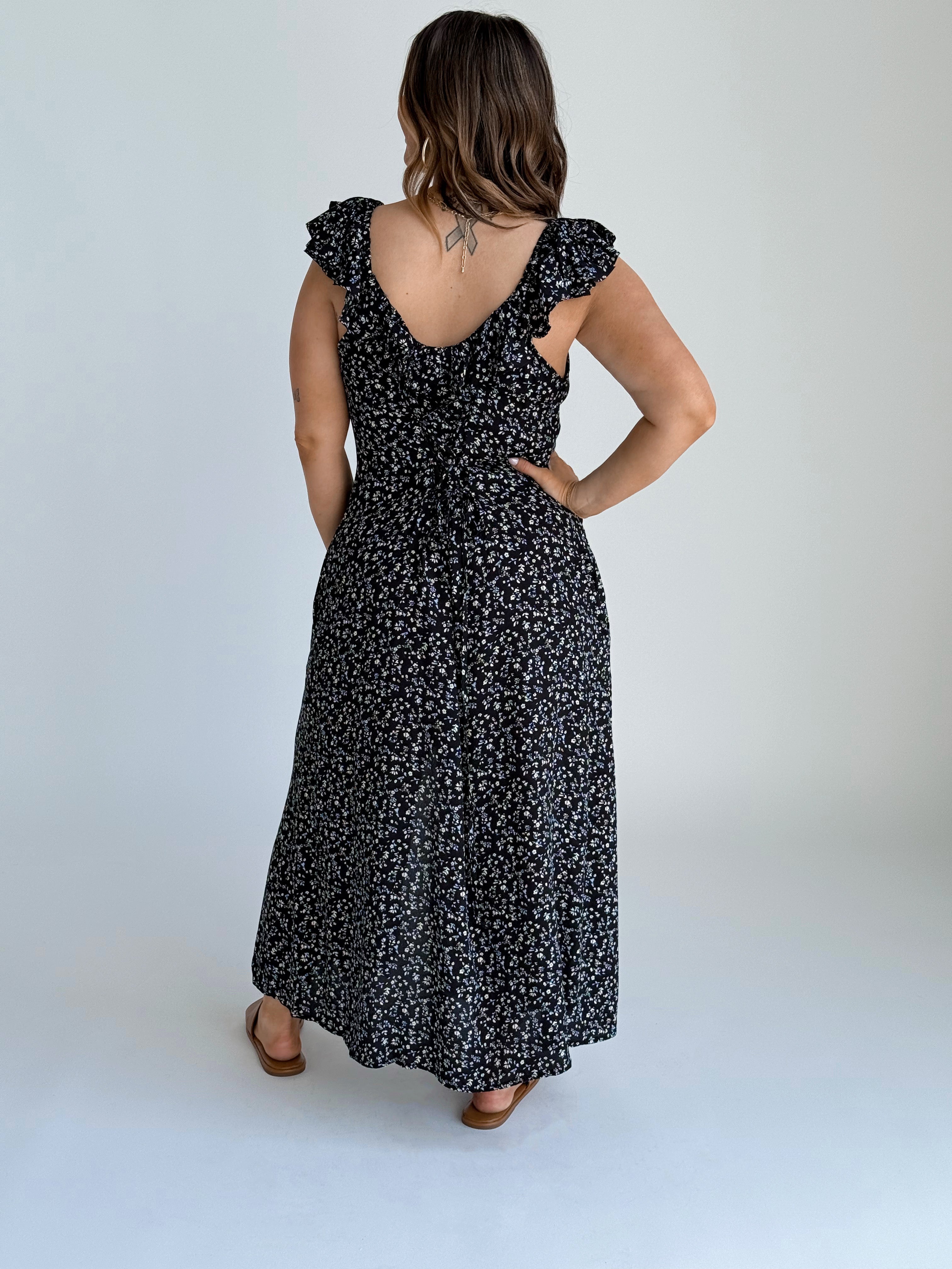 Penelope Dress - NAVY - willows clothing Long Dress