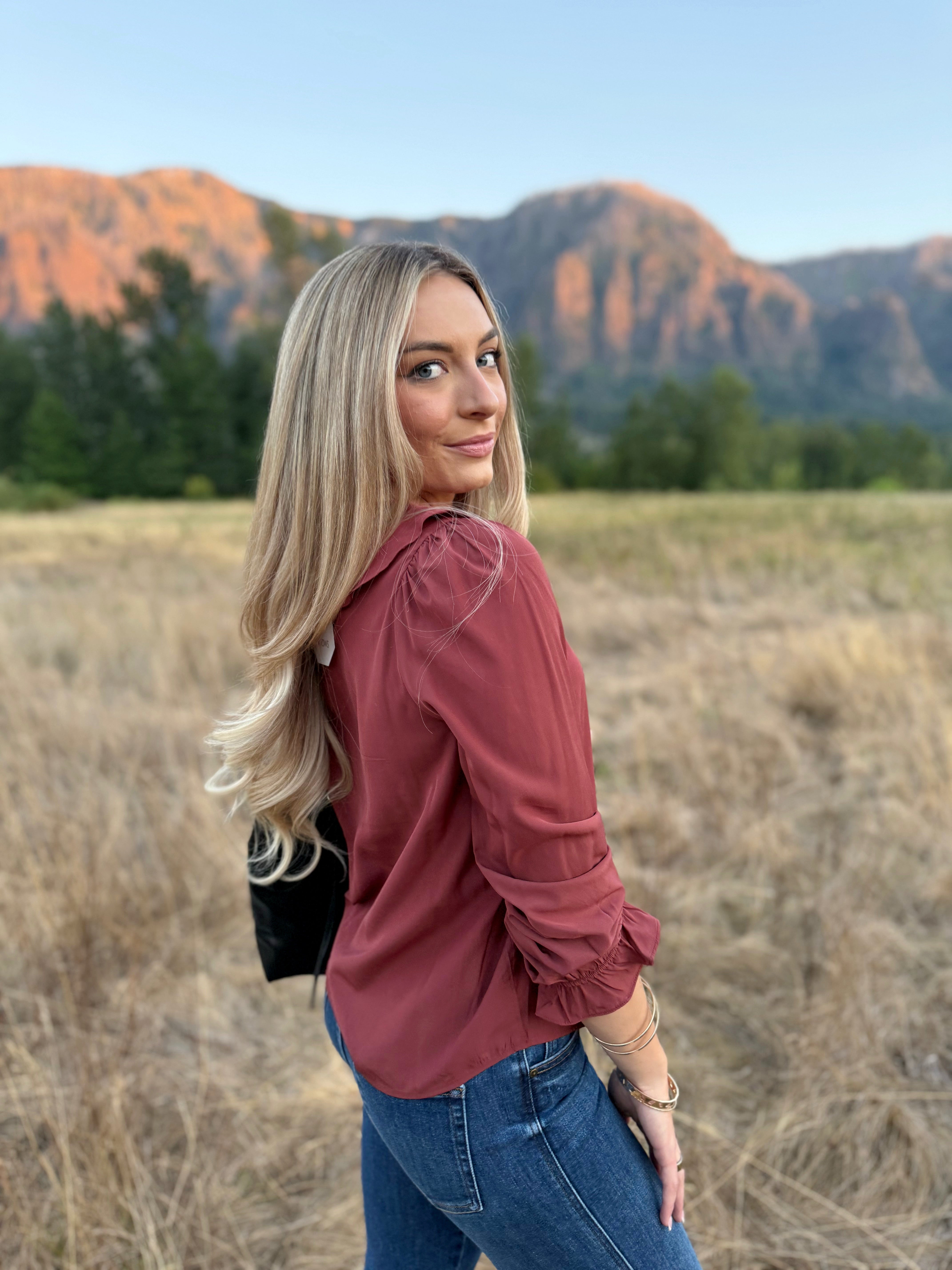 Pepper Blouse - CHESTNUT - willows clothing BLOUSE