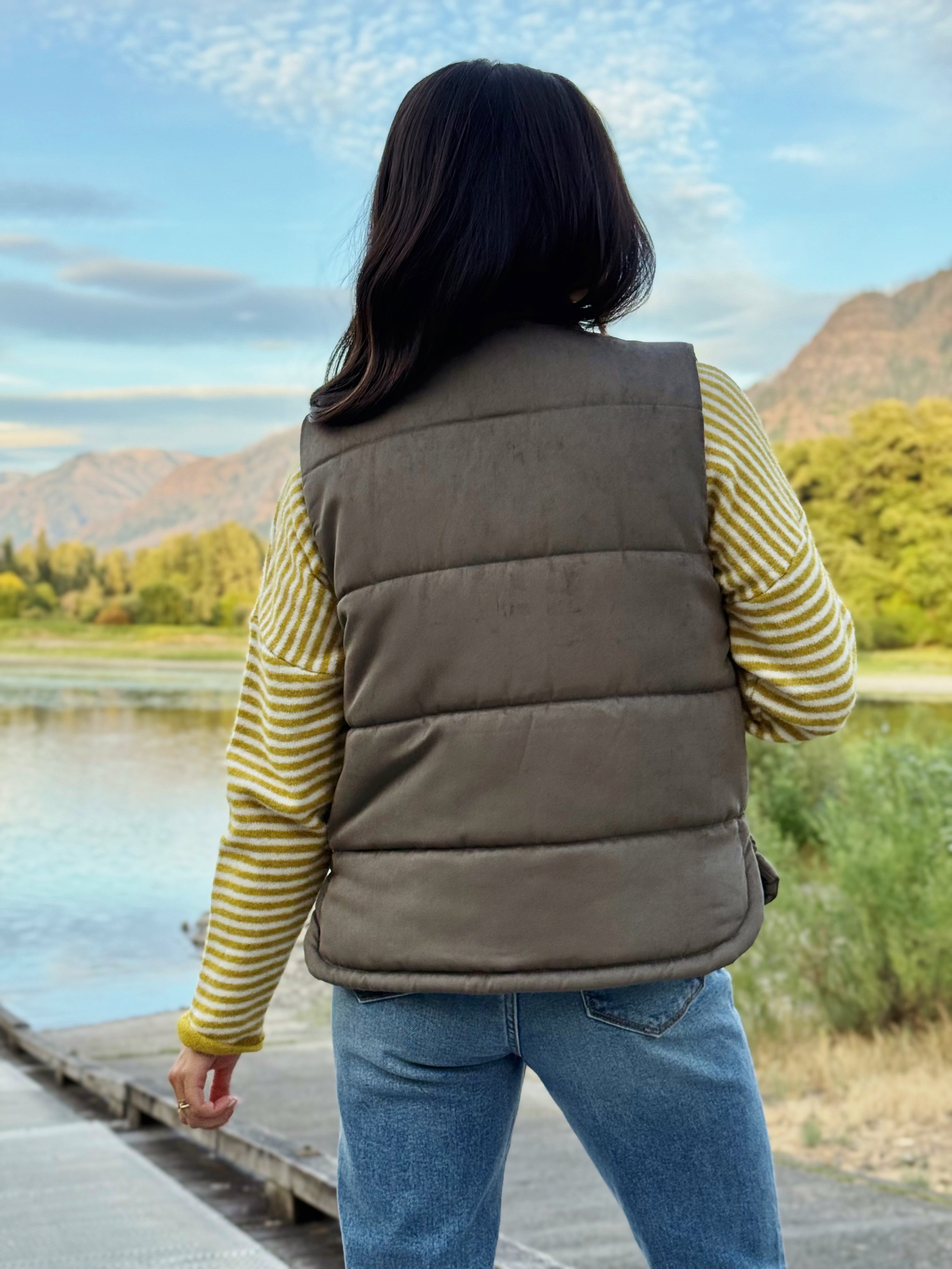 Peyton Vest - OLIVE - willows clothing VEST