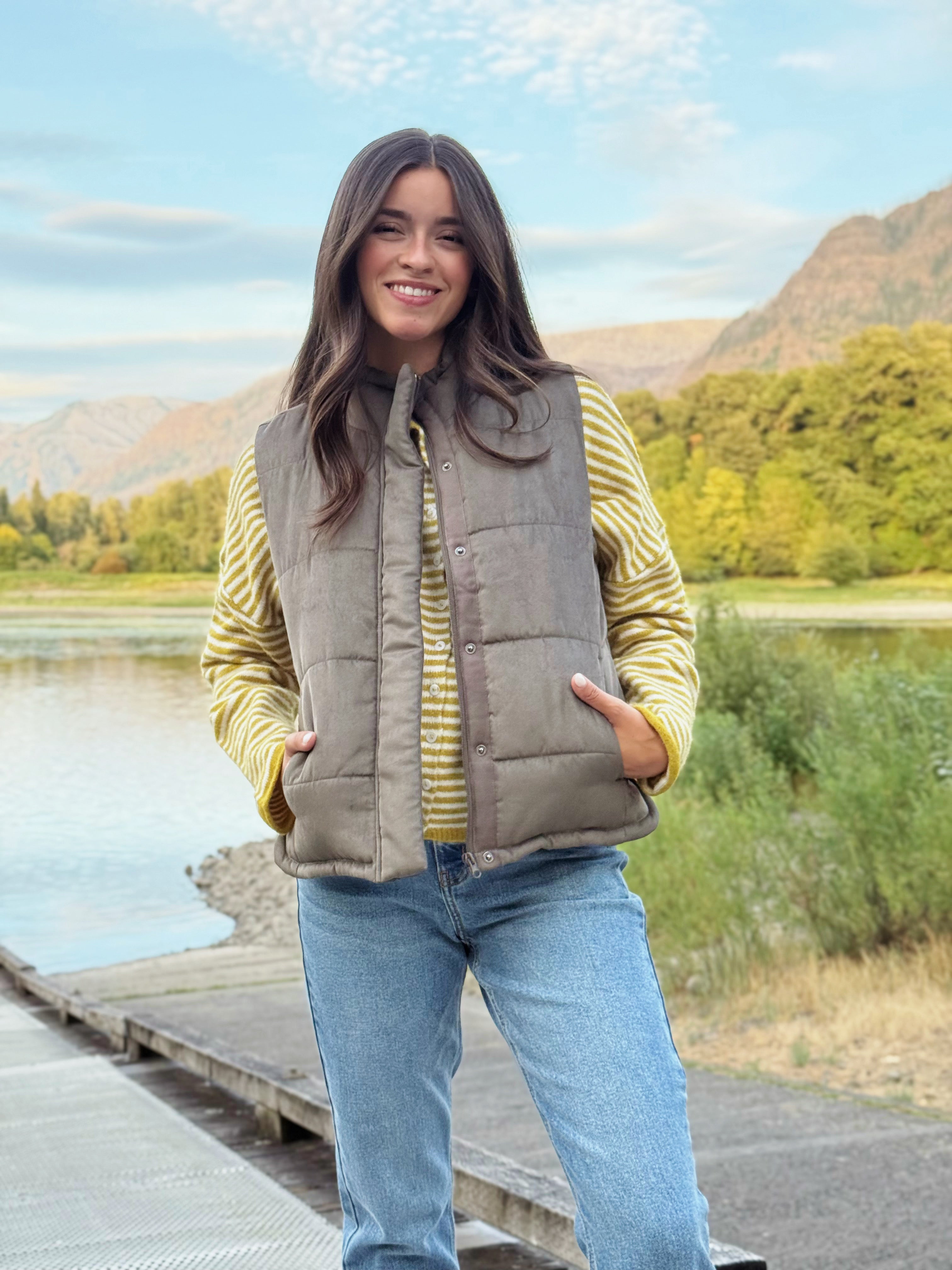 Peyton Vest - OLIVE - willows clothing VEST
