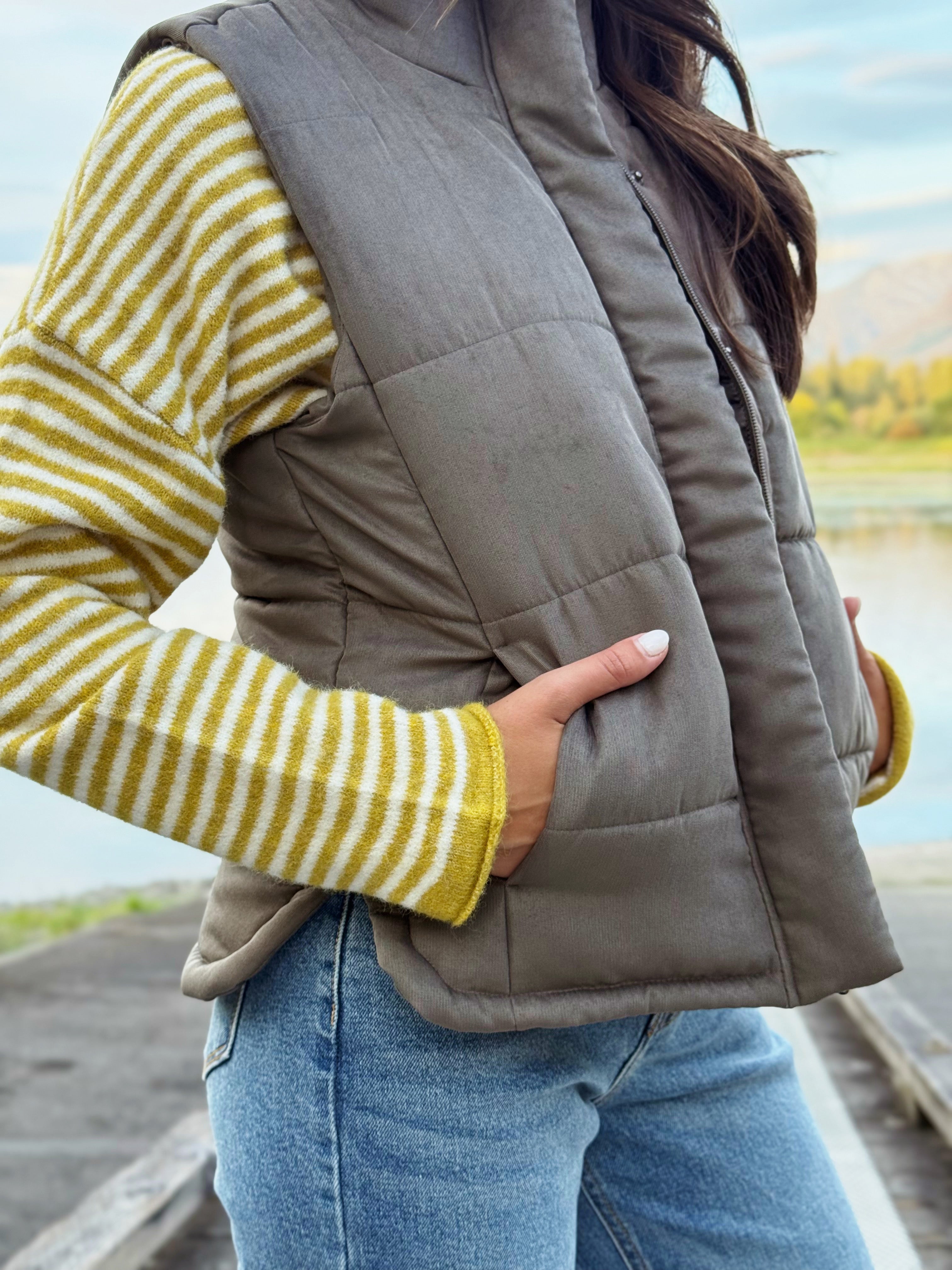 Peyton Vest - OLIVE - willows clothing VEST