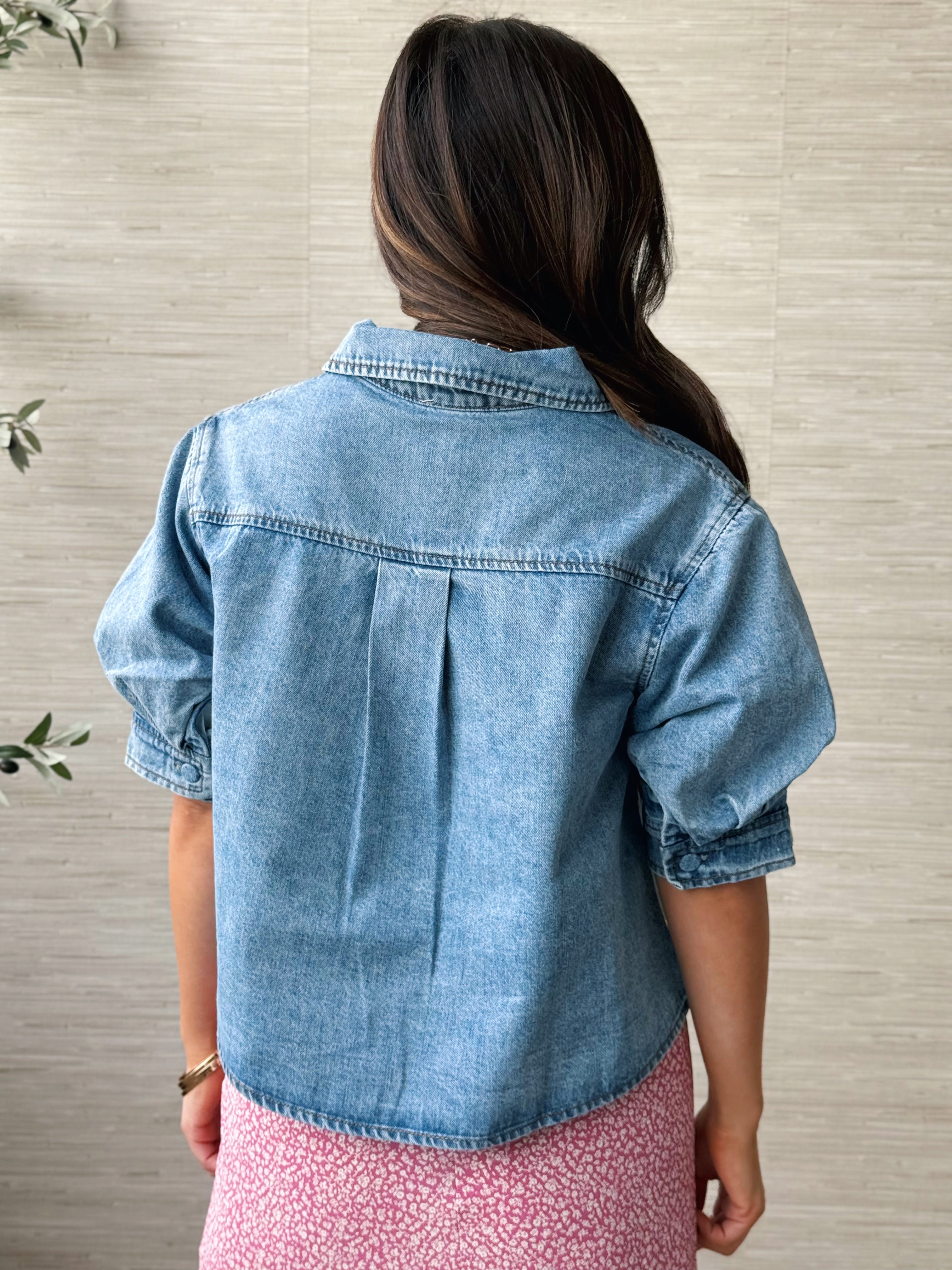 Pfeifer Denim Blouse - DENIM - willows clothing BLOUSE