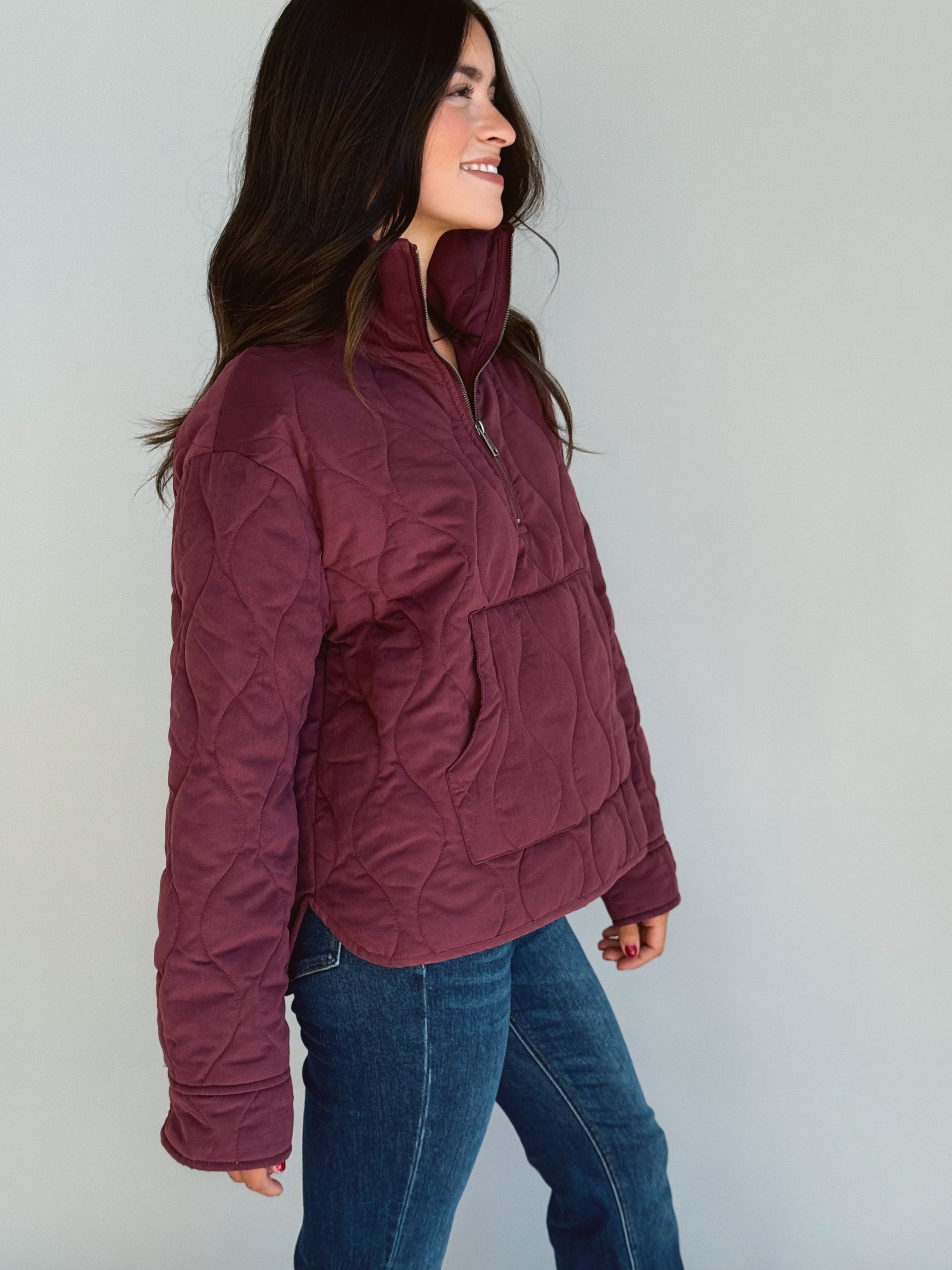 Pike Place Jacket - DARK CHERRY - willows clothing SWEATSHIRT