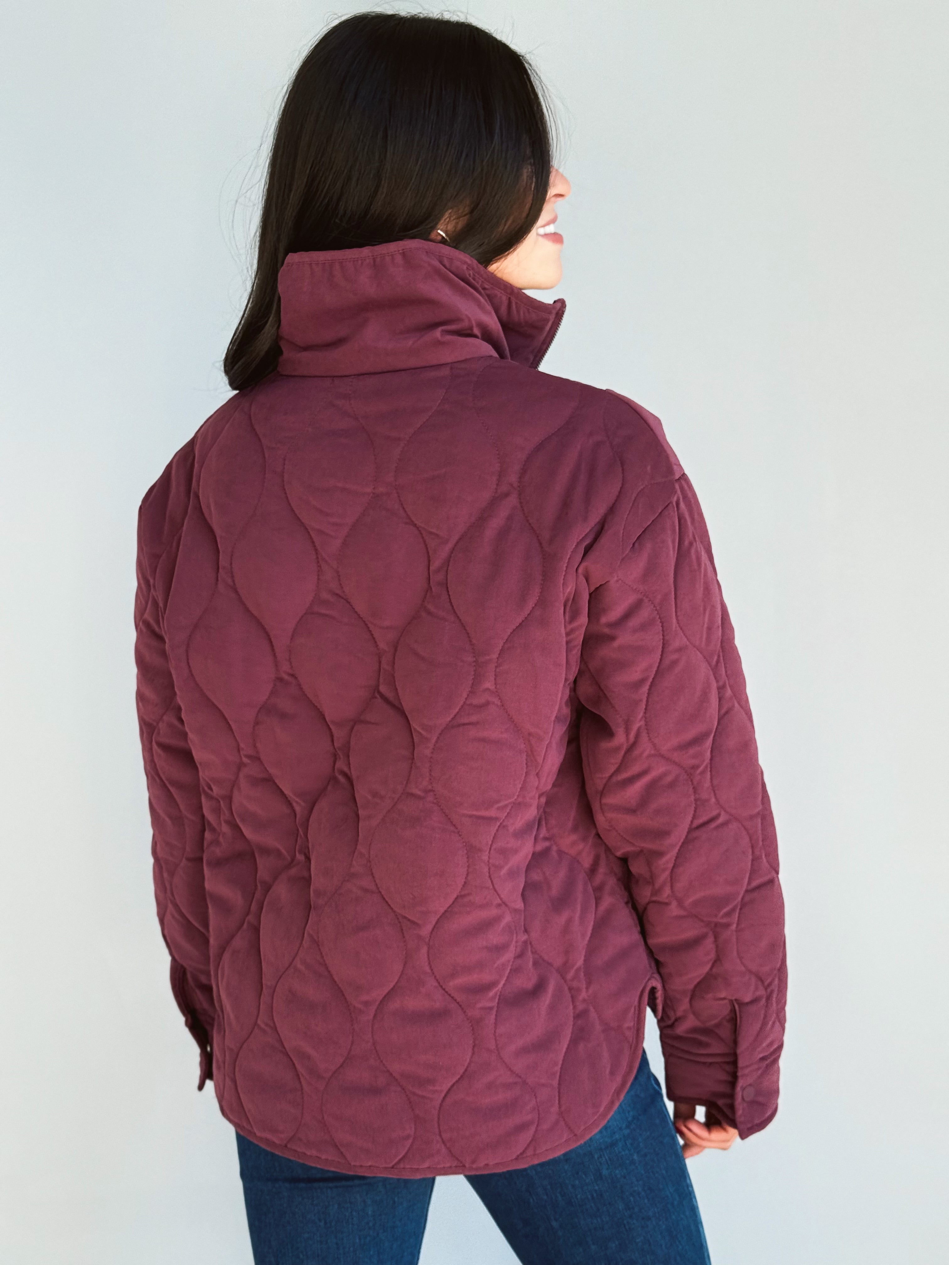 Pike Place Jacket - DARK CHERRY - willows clothing SWEATSHIRT