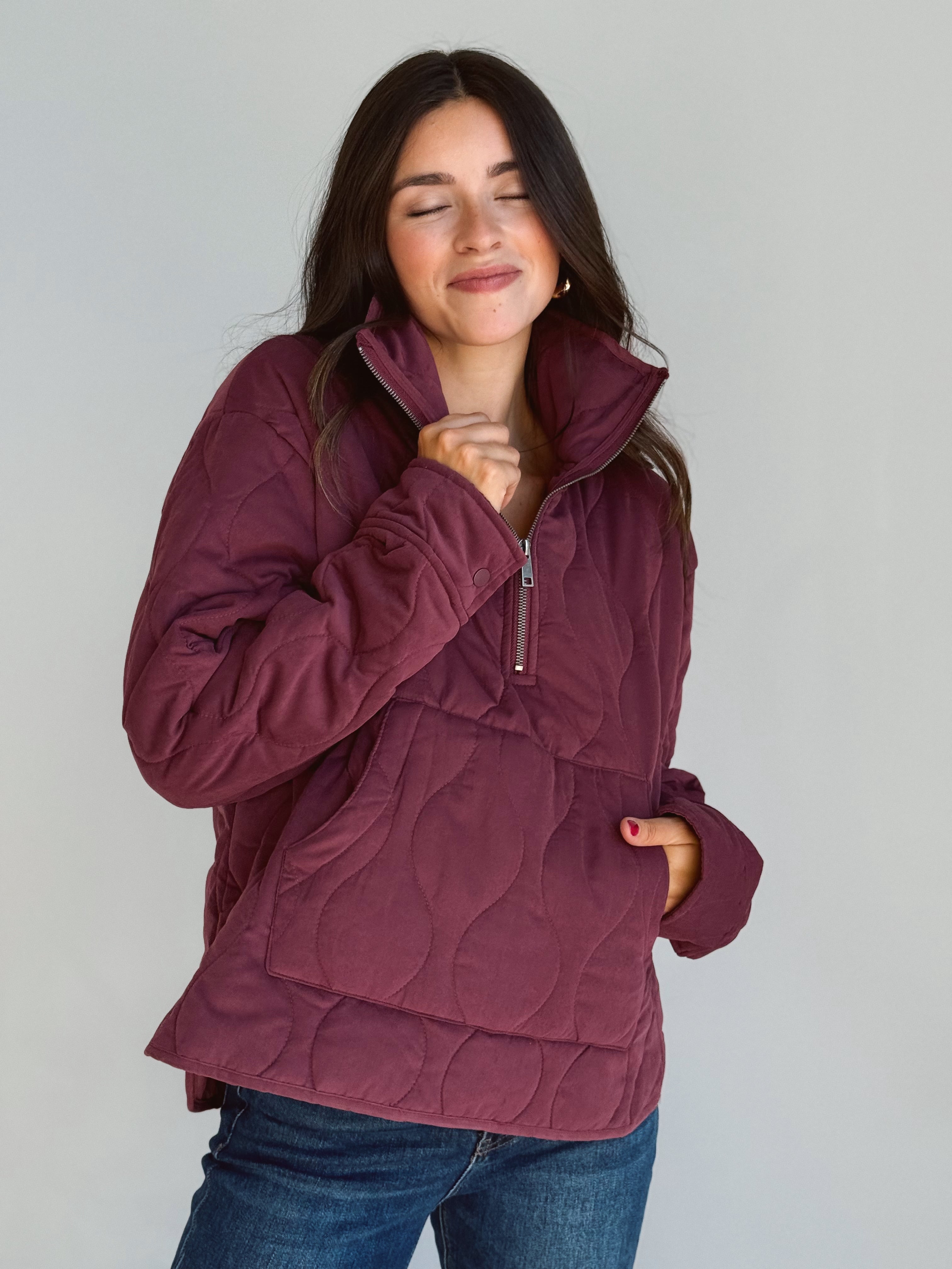 Pike Place Jacket - DARK CHERRY - willows clothing SWEATSHIRT