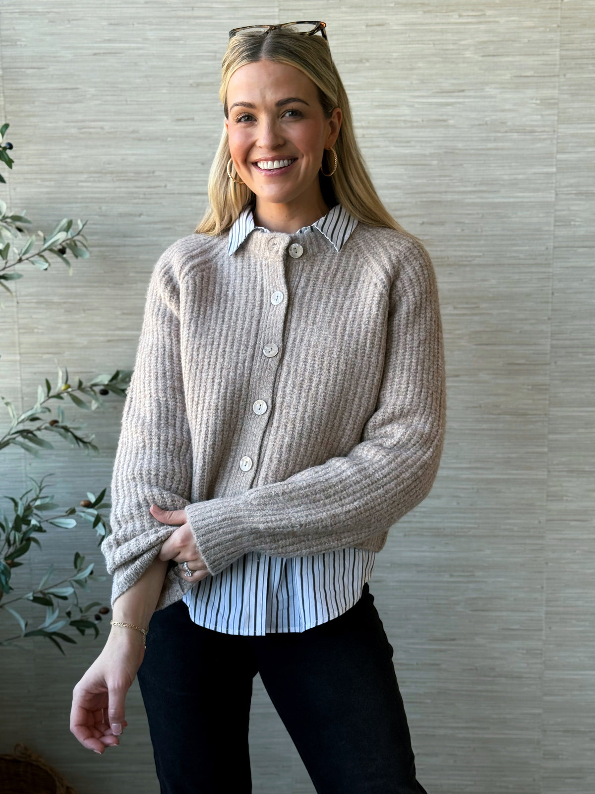 Plenty Of Love Cardigan - DARK TAUPE - willows clothing Cardigan