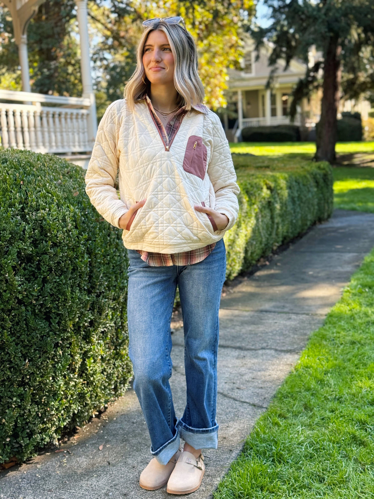 Porch Swing Hoodie - CREAM - willows clothing L/S SHIRT