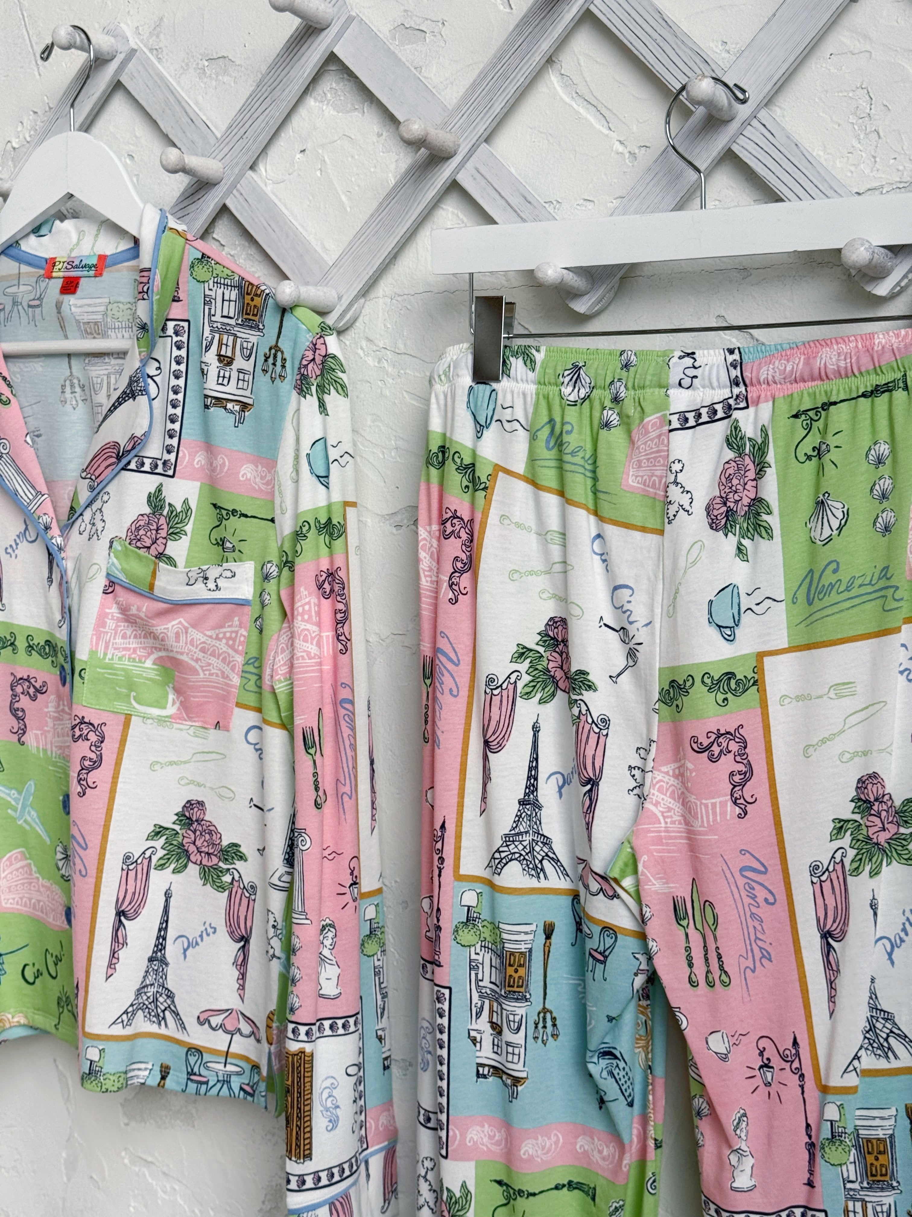 Postcards From Paris PJ Set - NATURAL - willows clothing Pajamas