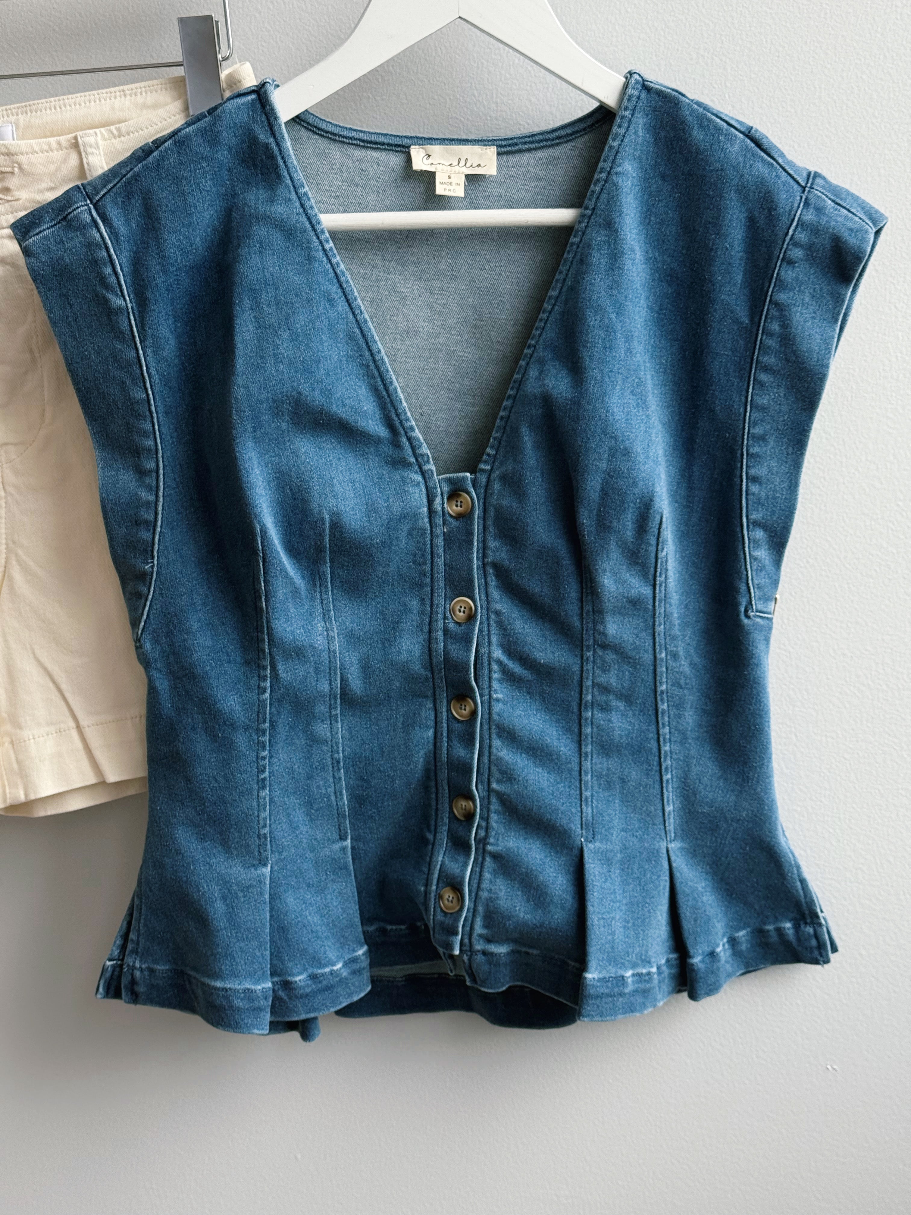 Preston Top - MEDIUM DENIM - willows clothing BLOUSE