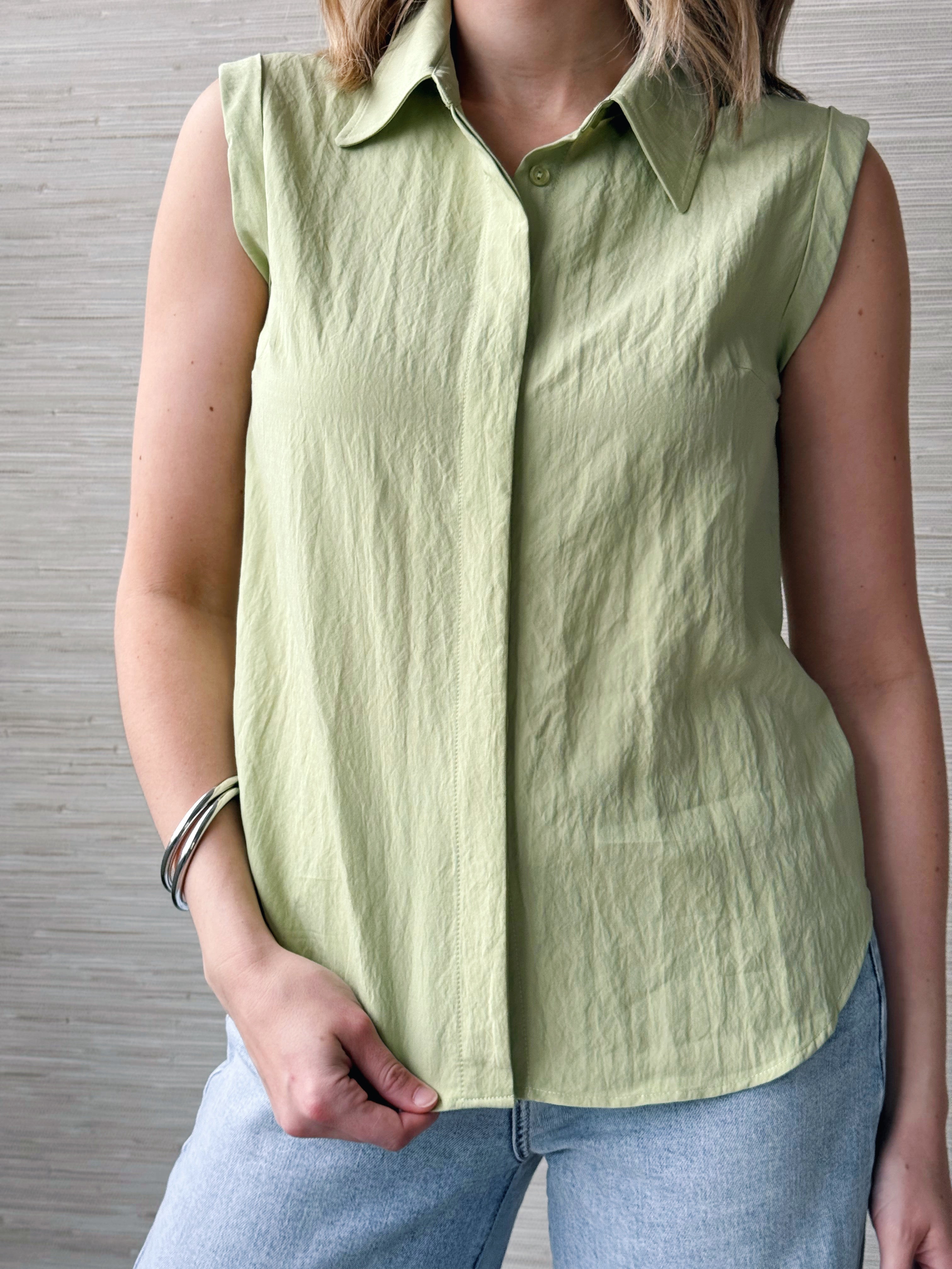 Rachel Blouse - DULL LIME - willows clothing BLOUSE