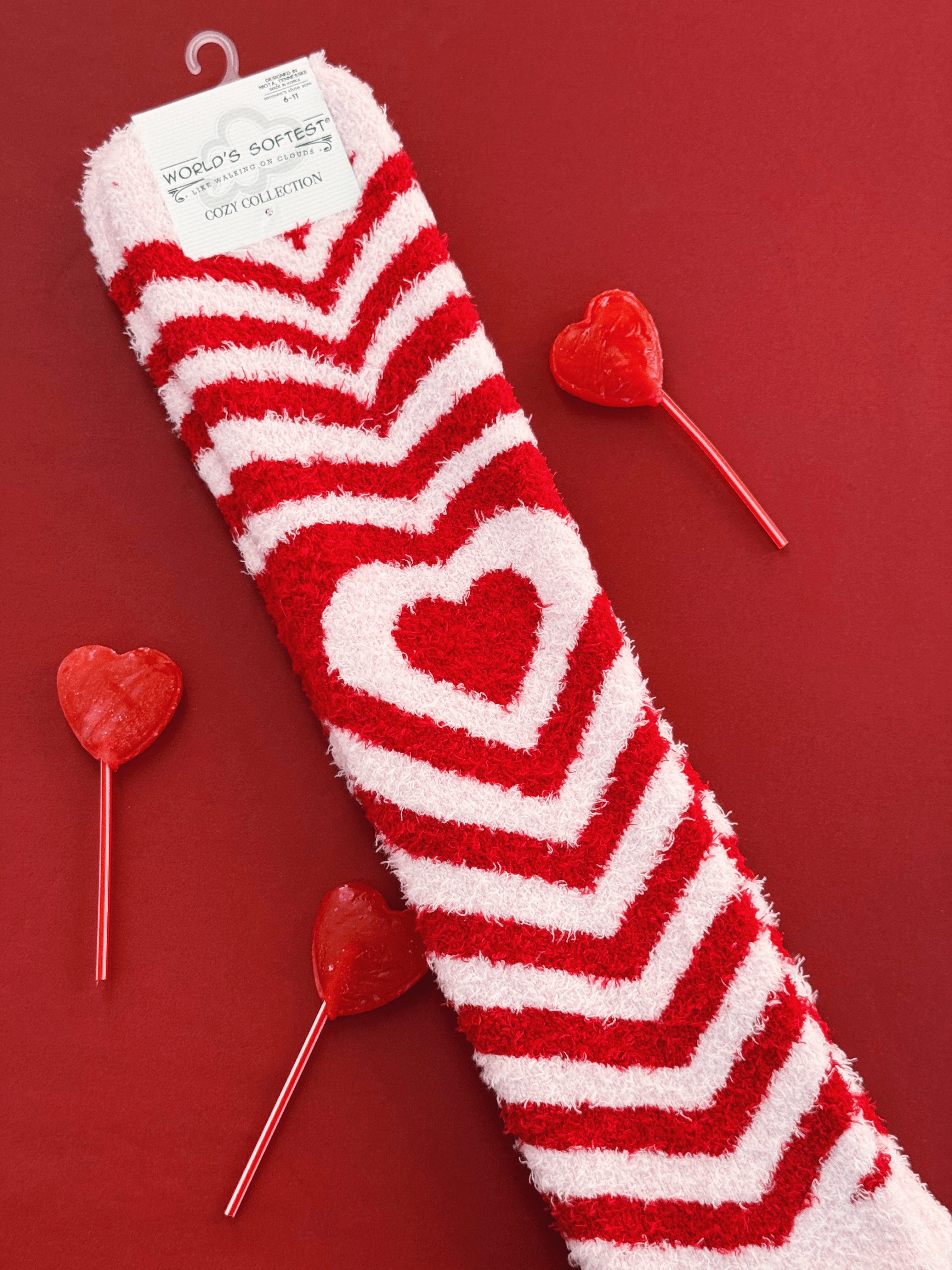 Radiating Heart Crew Socks - willows clothing SOCKS