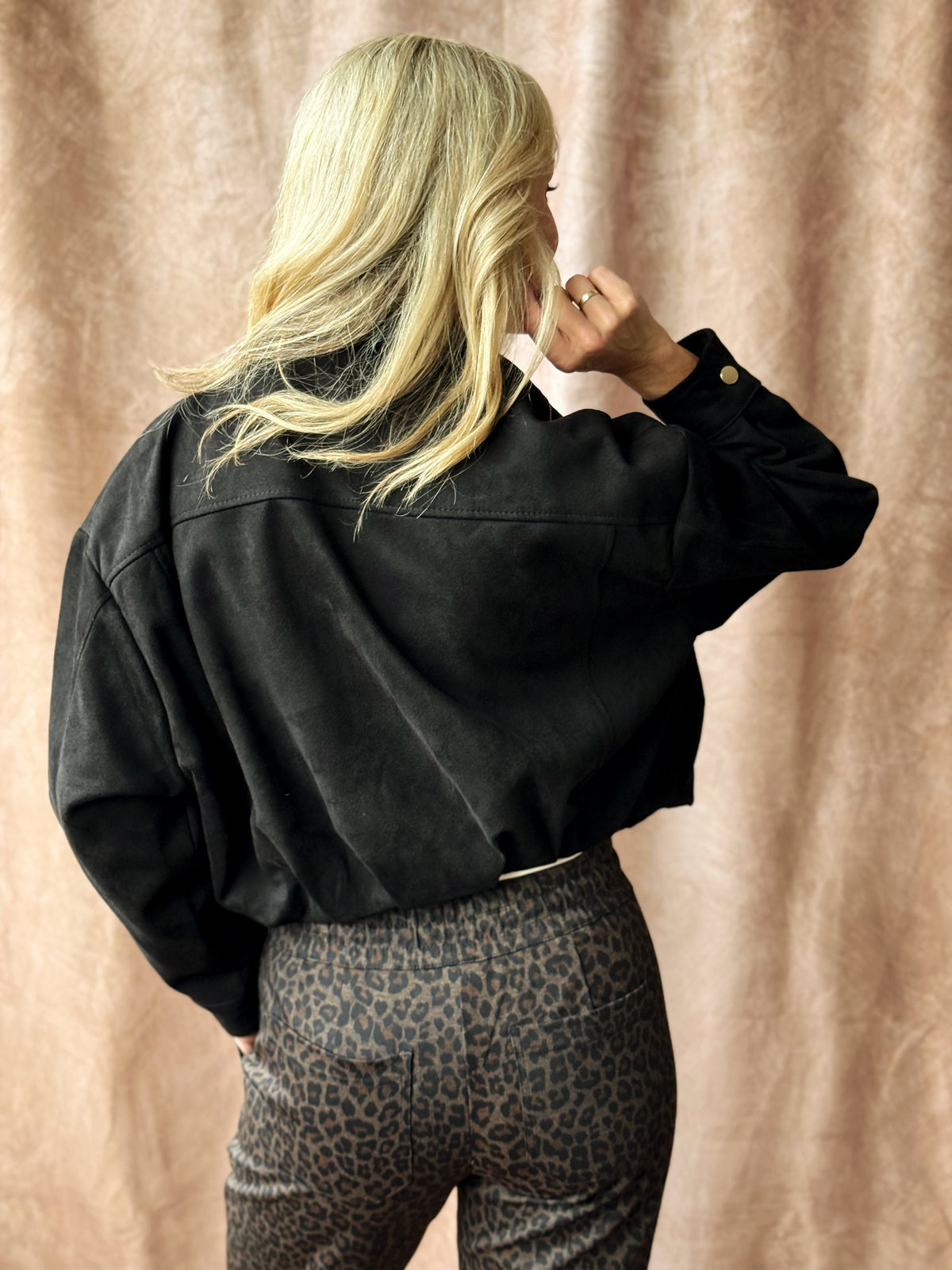 Raven Suede Jacket - BLACK - willows clothing JACKET