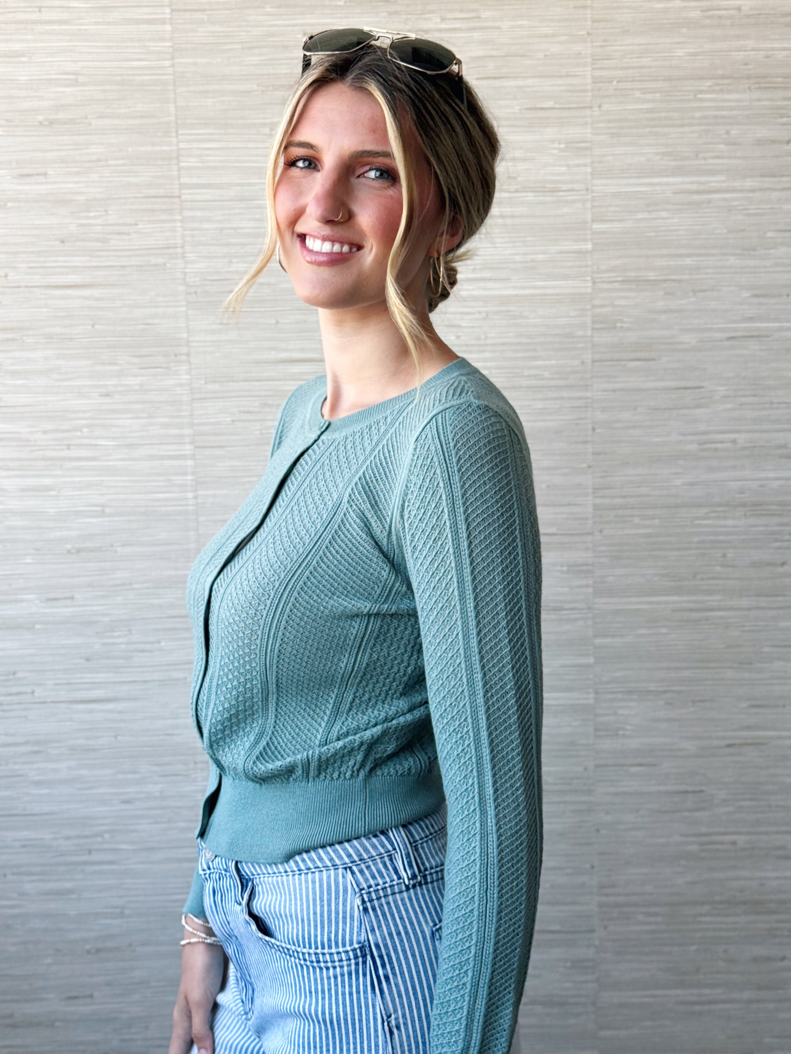 Reagan Cardigan - SEAFOAM - willows clothing Cardigan