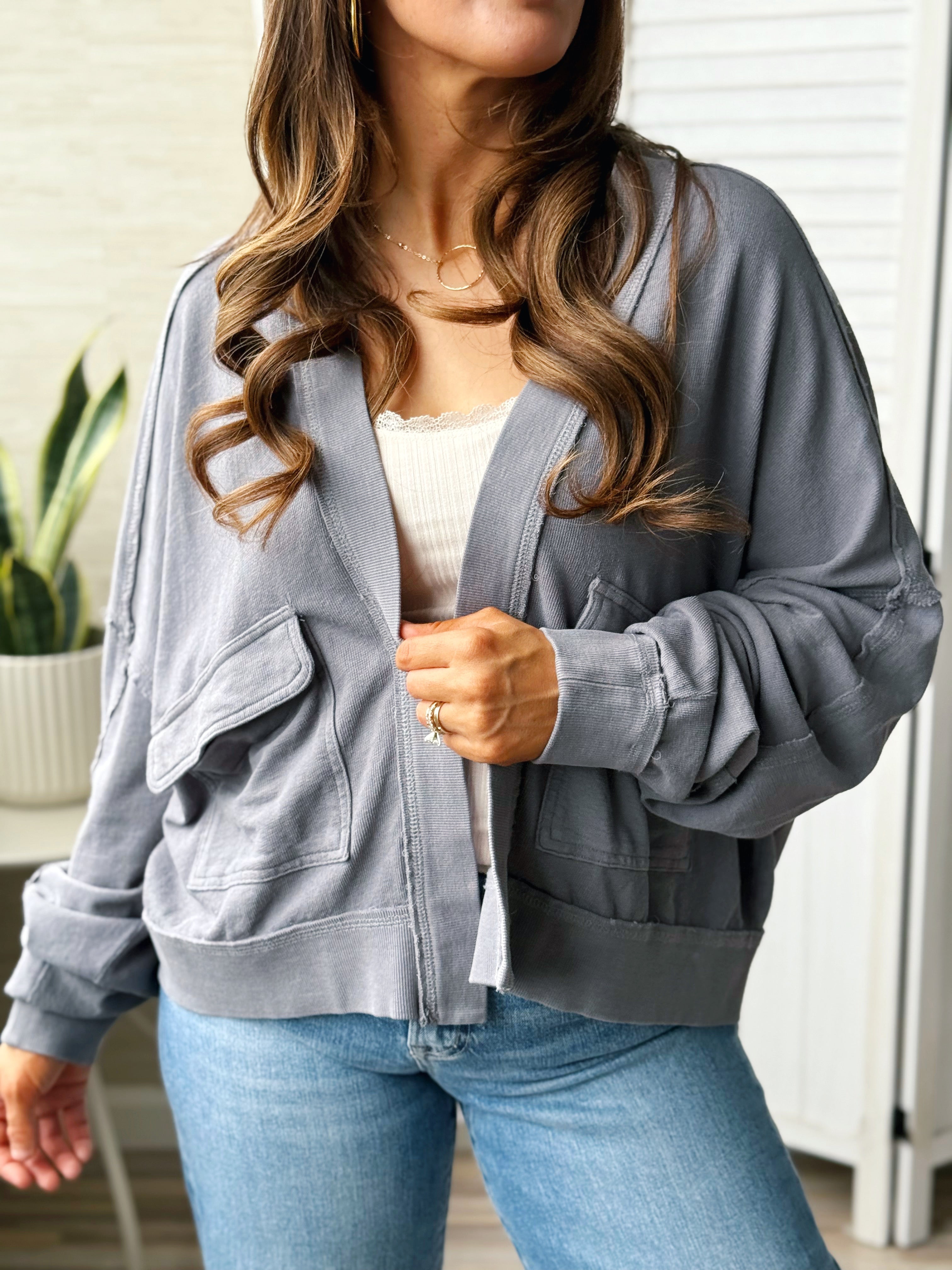 Rebekah Cardigan - GREY - willows clothing Cardigan
