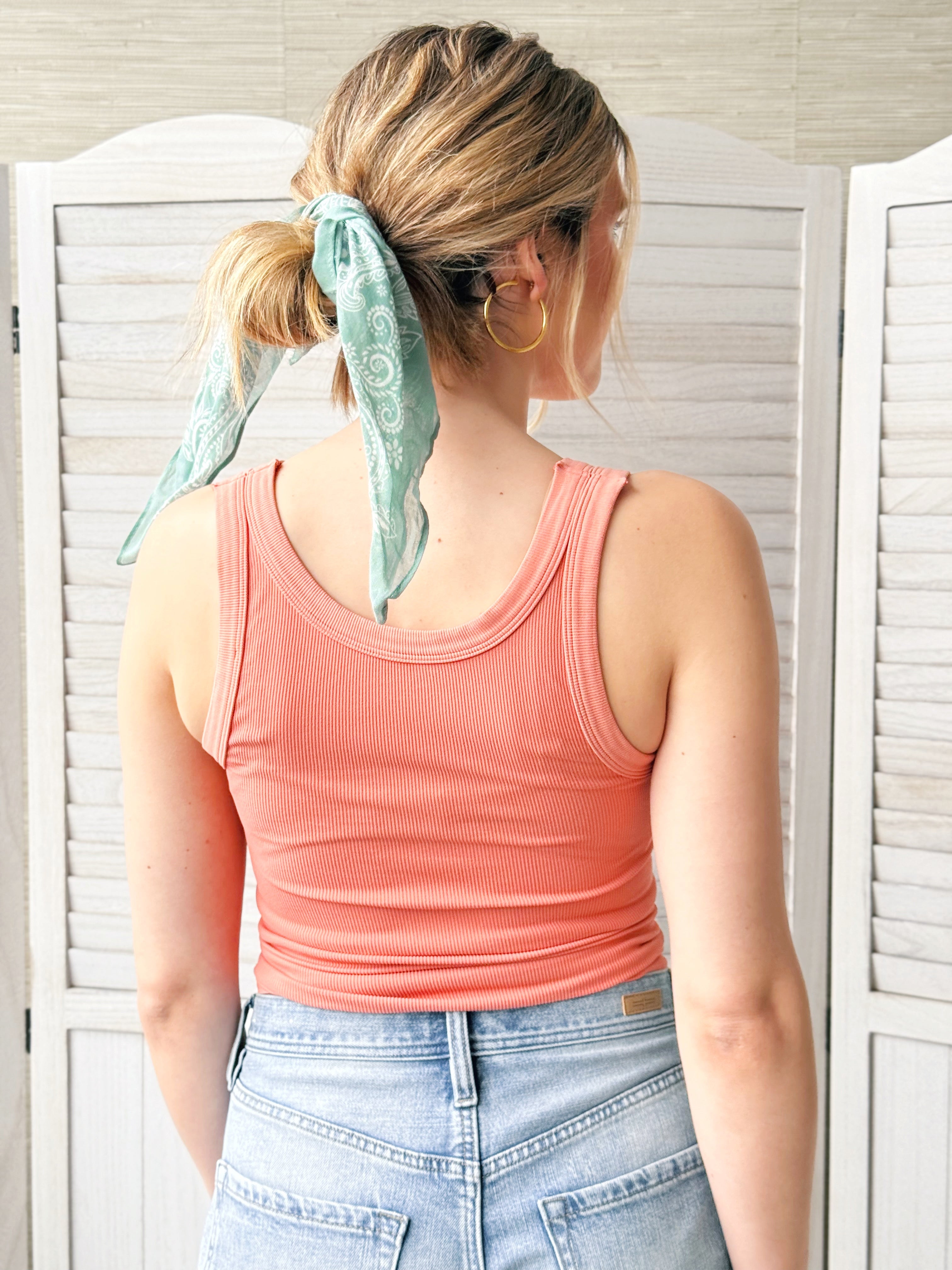 Reversible Ribbed Tank - TERRACOTTA - willows clothing TANK