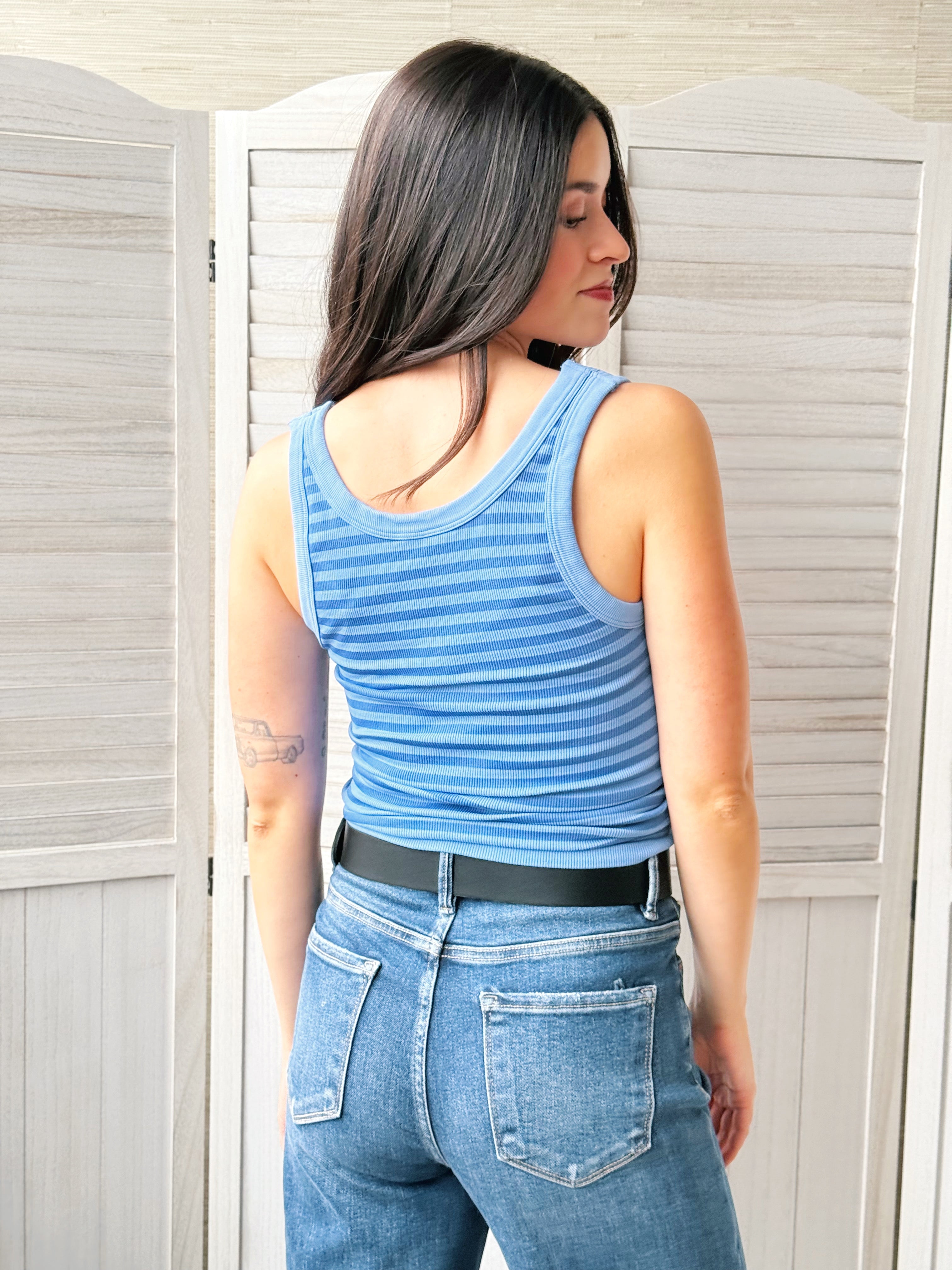 Reversible stripe Tank - MARINA - willows clothing TANK