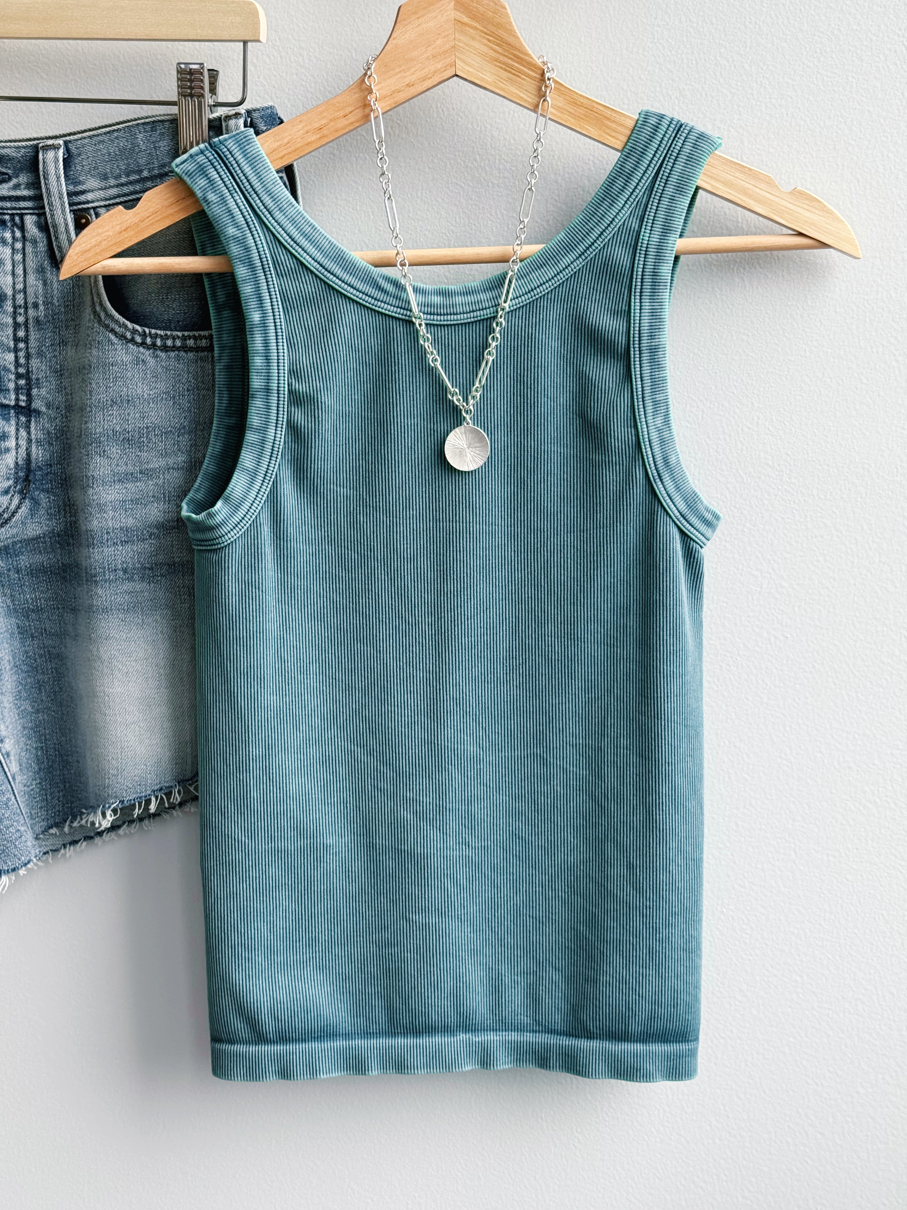 Reversible Vintage Tank - VINTAGE MIST TEAL - willows clothing TANK