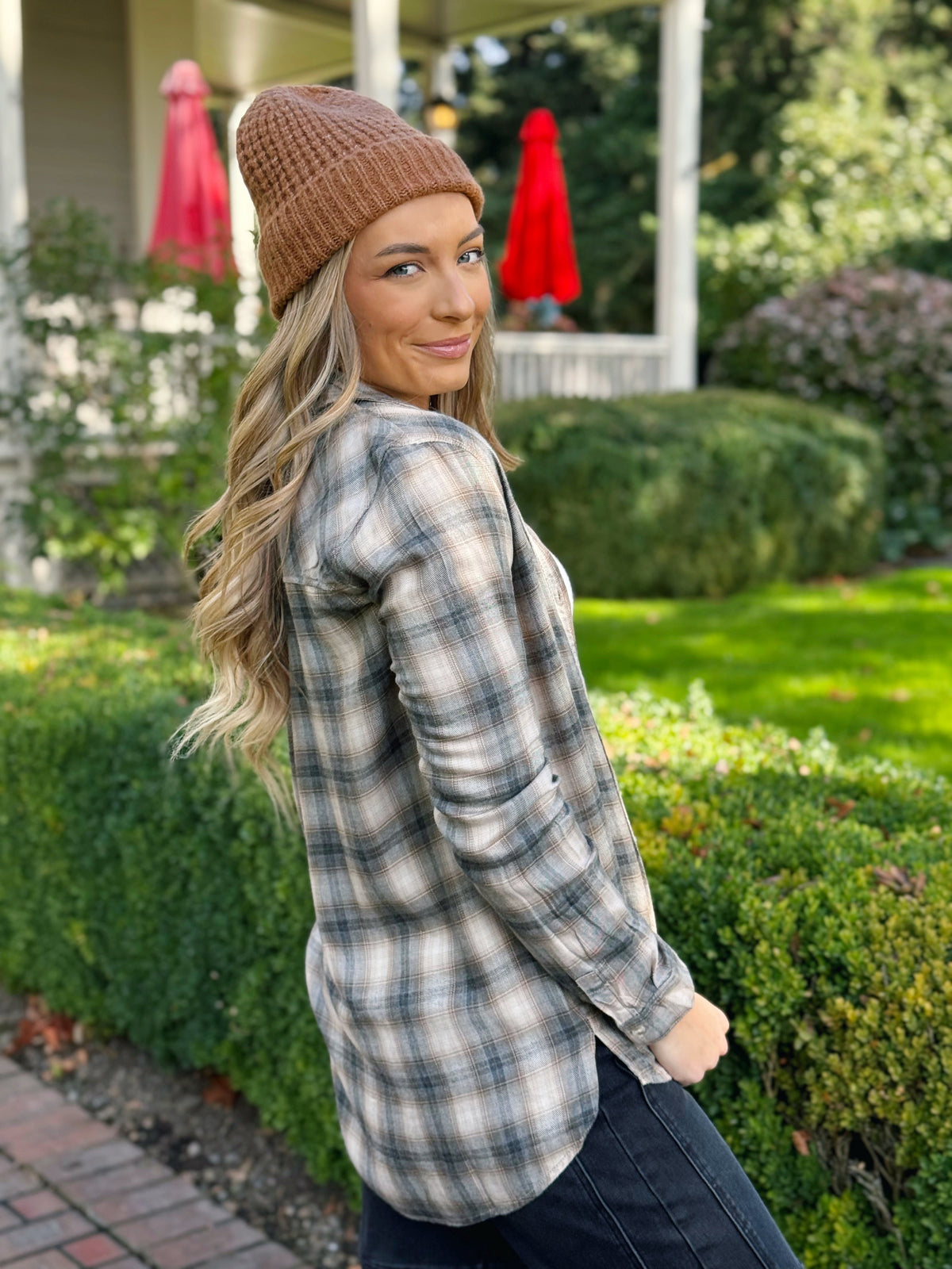 River Plaid Shirt - CHARCOAL - willows clothing L/S SHIRT