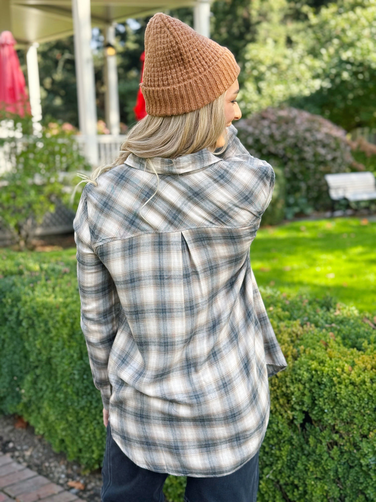 River Plaid Shirt - CHARCOAL - willows clothing L/S SHIRT