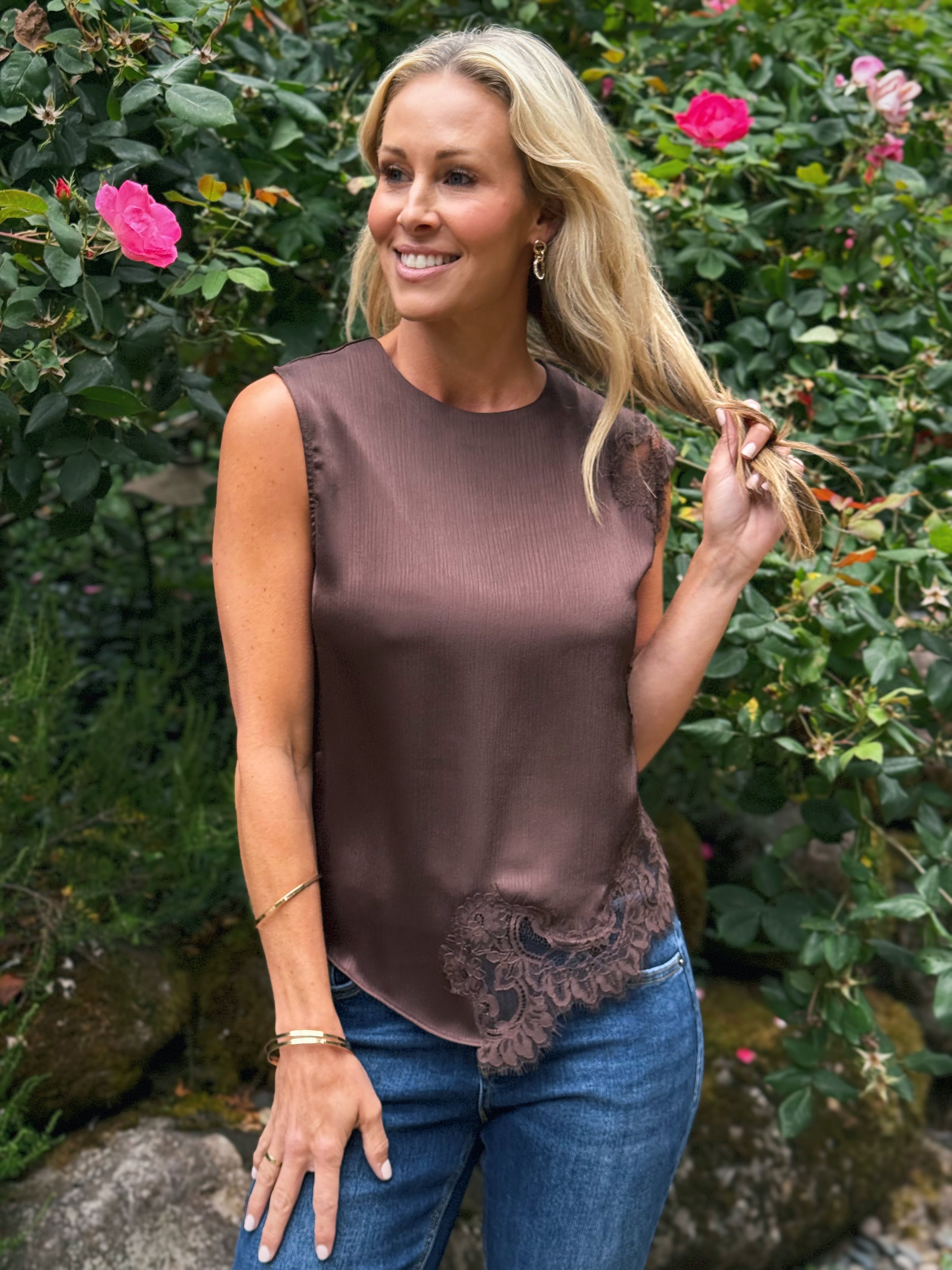 Roslyn Blouse - BROWN - willows clothing BLOUSE