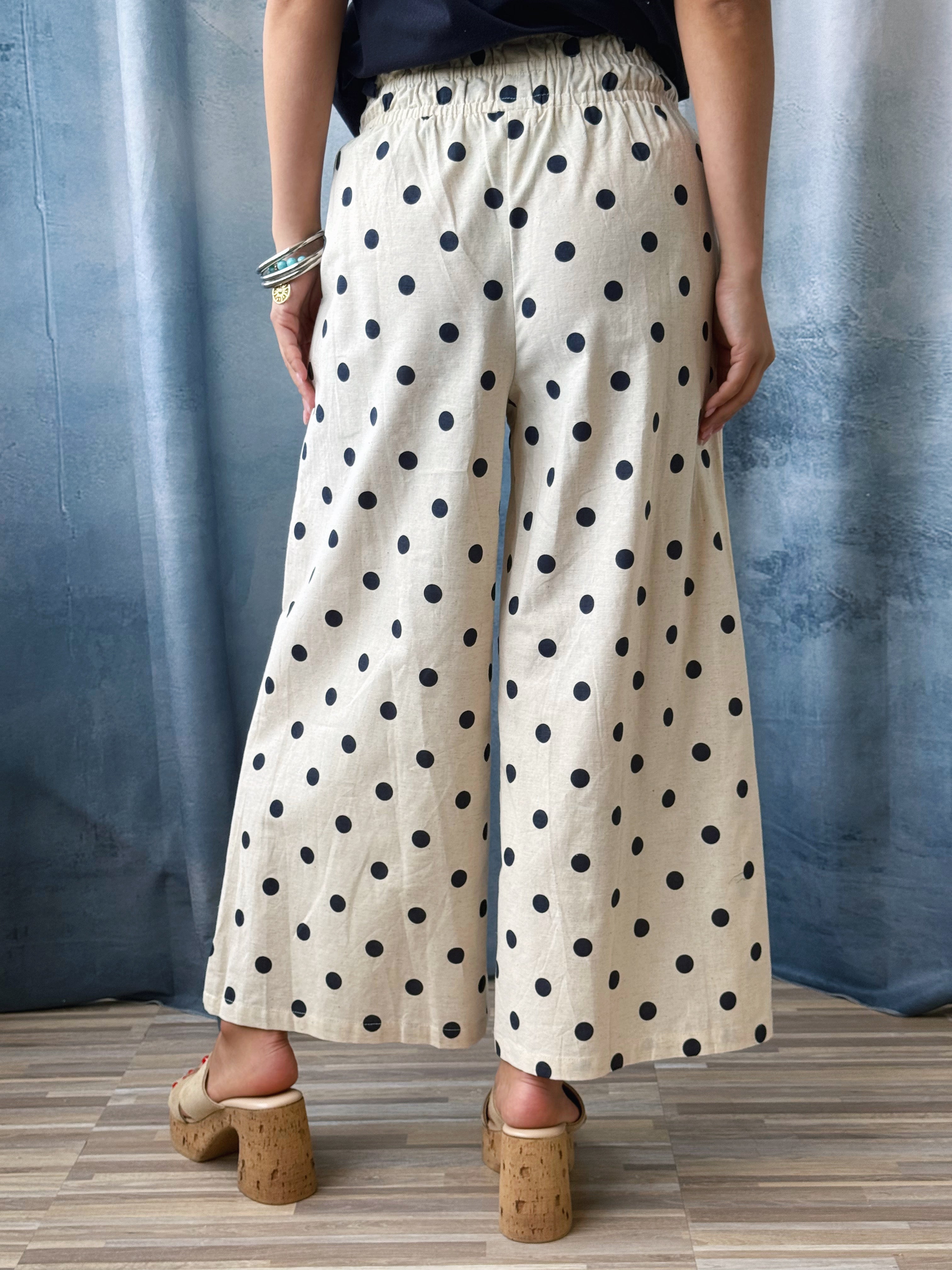 Rowen Pants - LINEN/NAVY - willows clothing PANTS