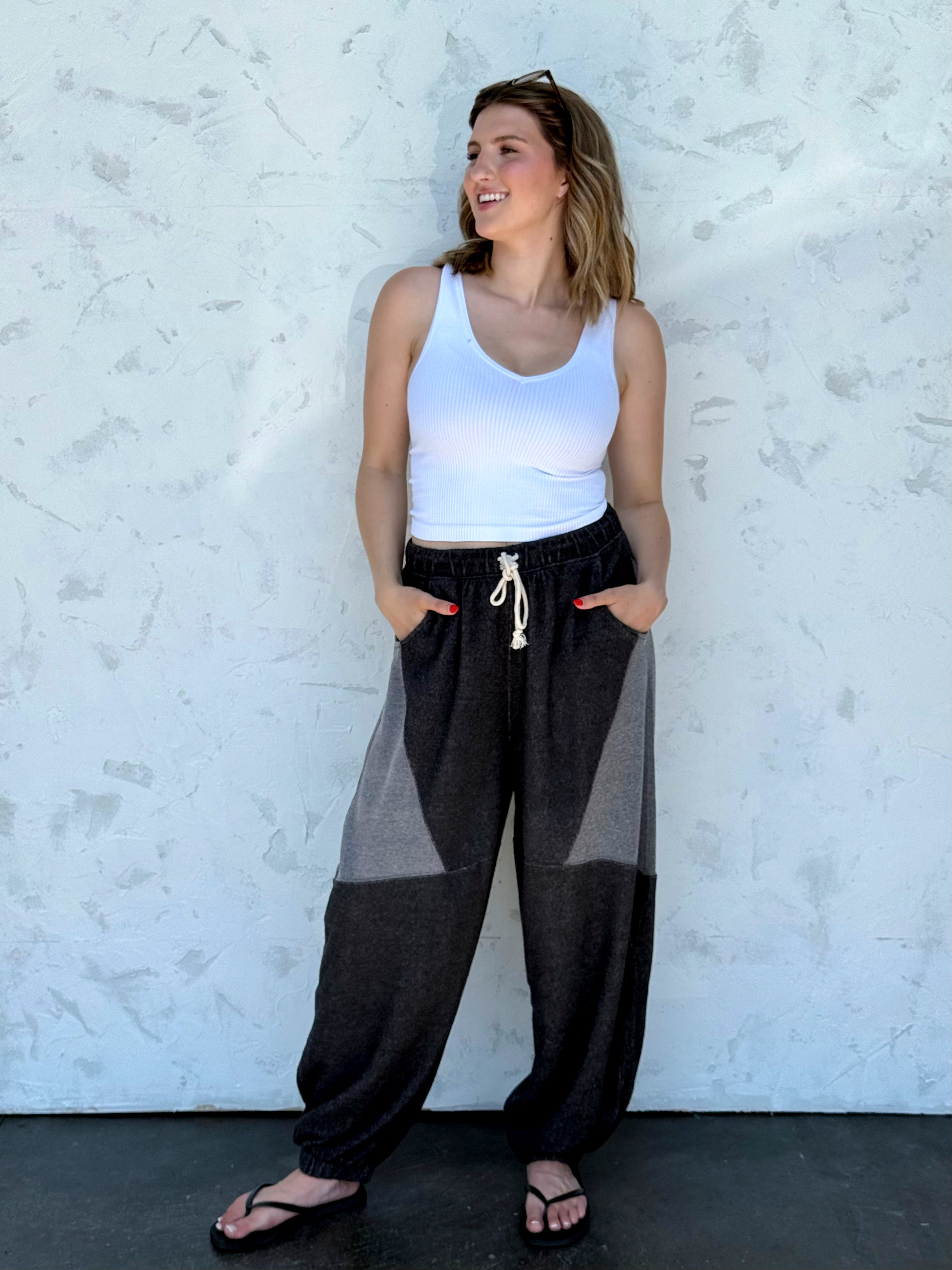 Running Late Sweatpants - CHARCOAL - willows clothing Sweatpants