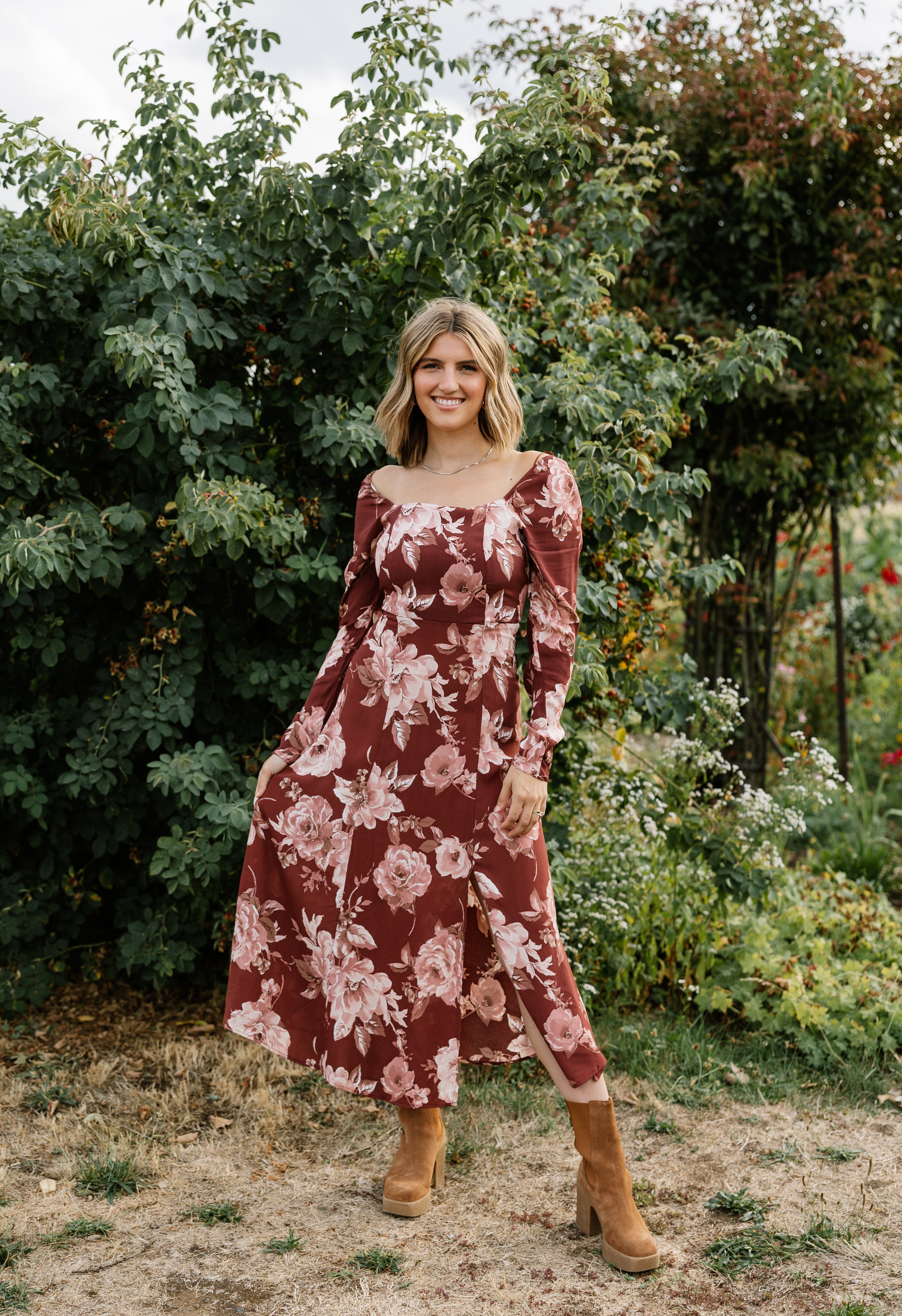 Rustyn Dress BURGUNDY