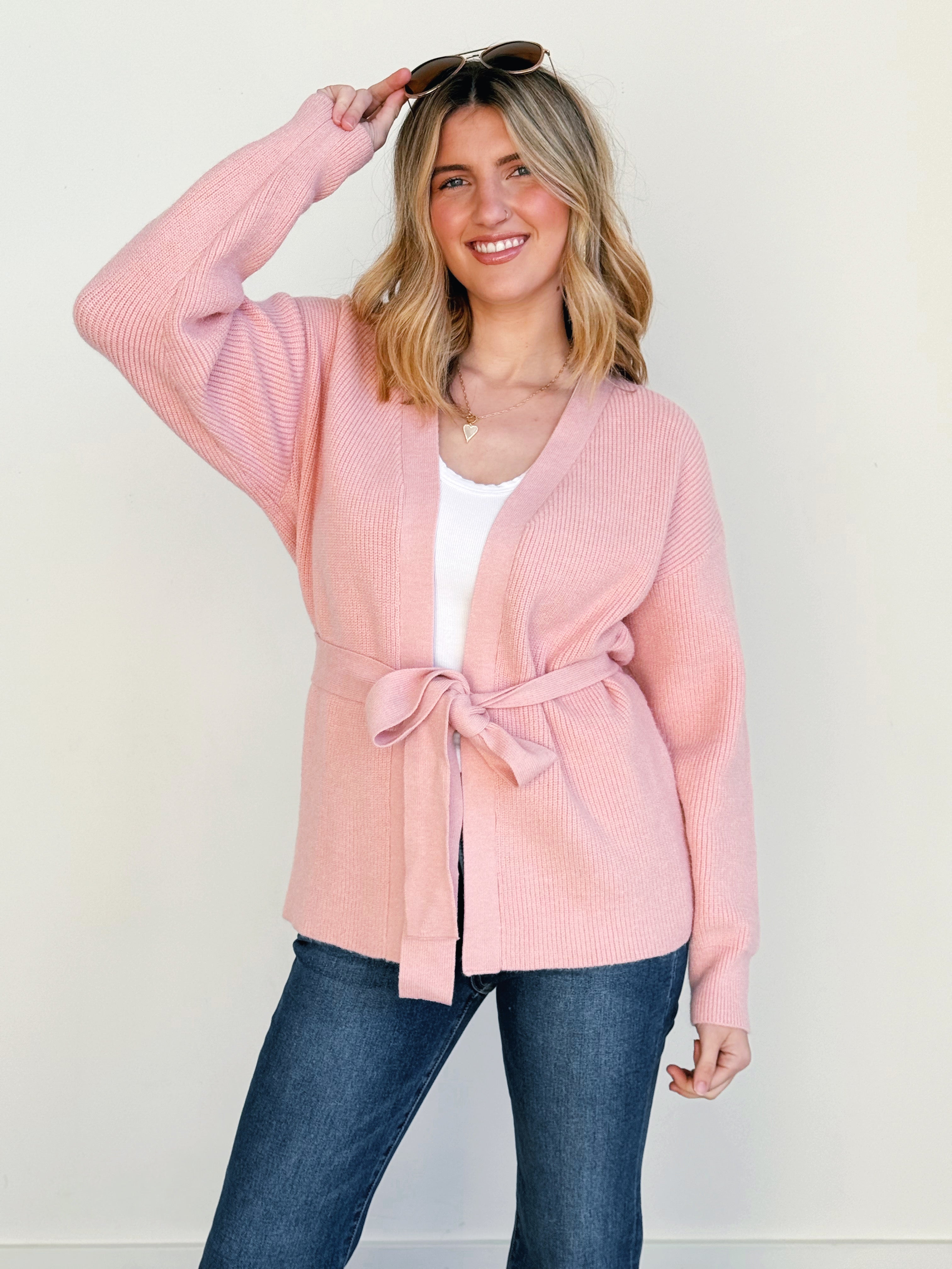 Ruth Cardigan - BABY PINK - willows clothing Cardigan