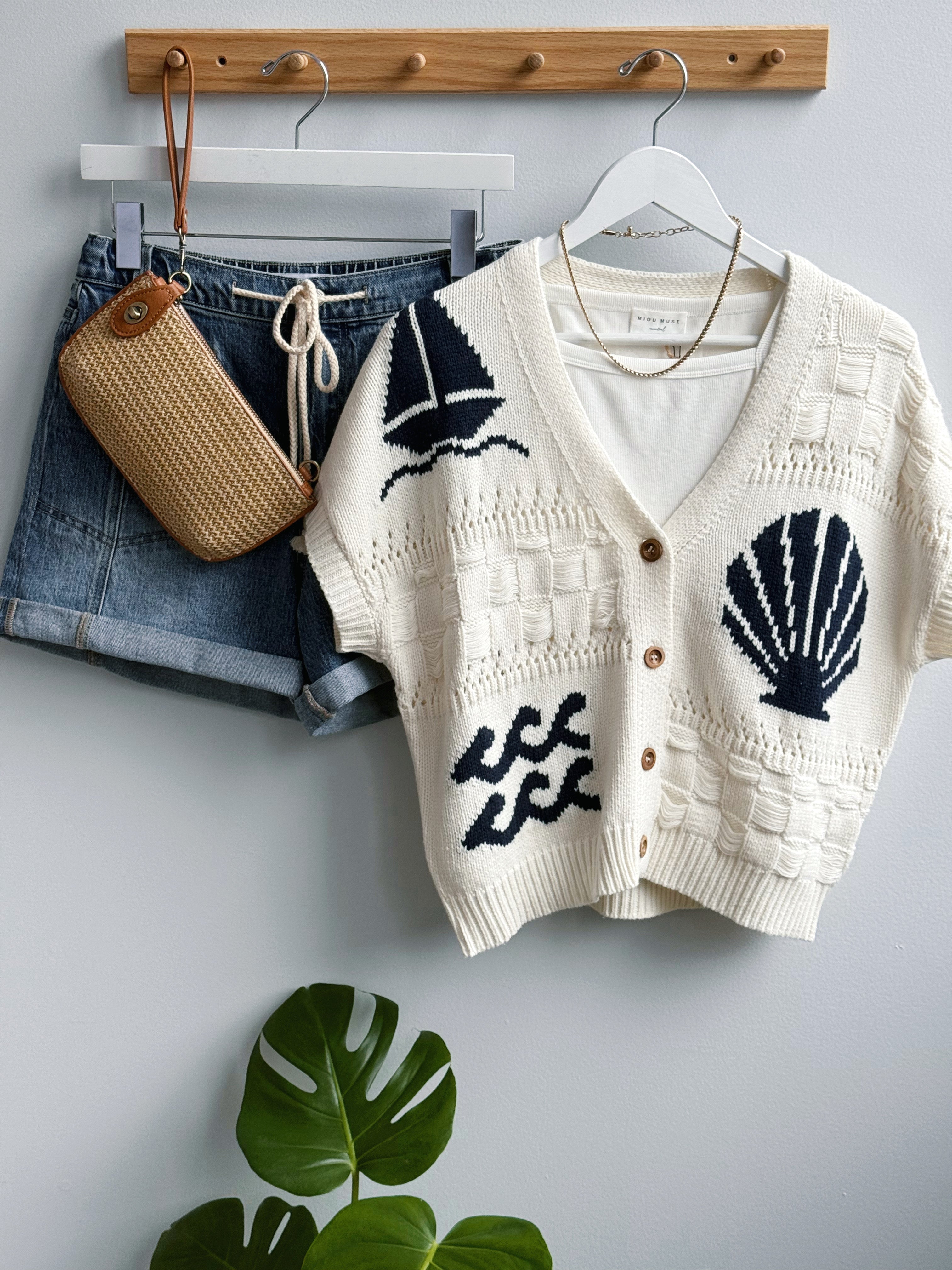 Sail Away Cardigan - CREAM - willows clothing SWEATER