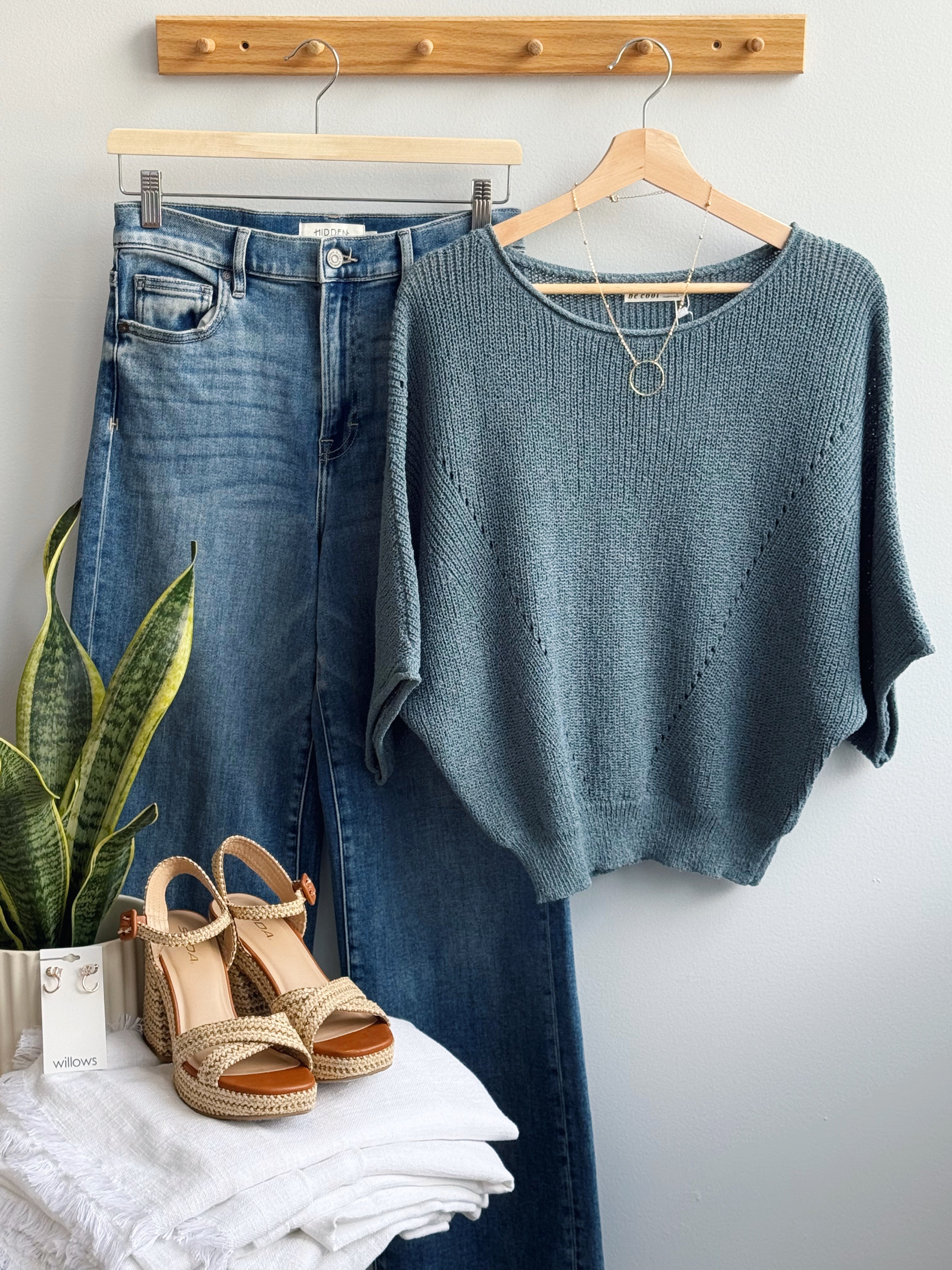 Sally Sweater - TEAL - willows clothing SWEATER