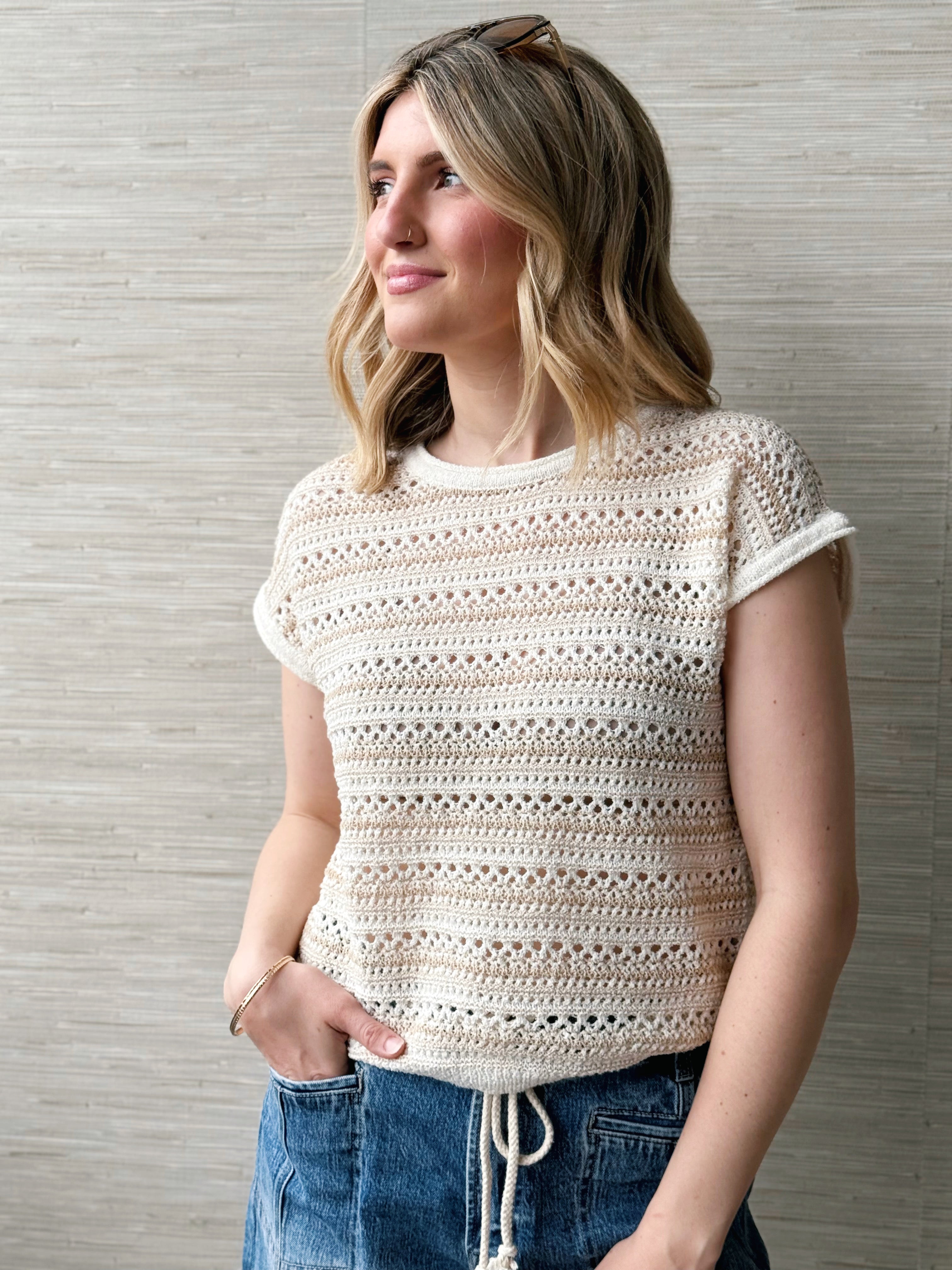 Salt Water Sweater - NATURAL - willows clothing S/S SHIRT