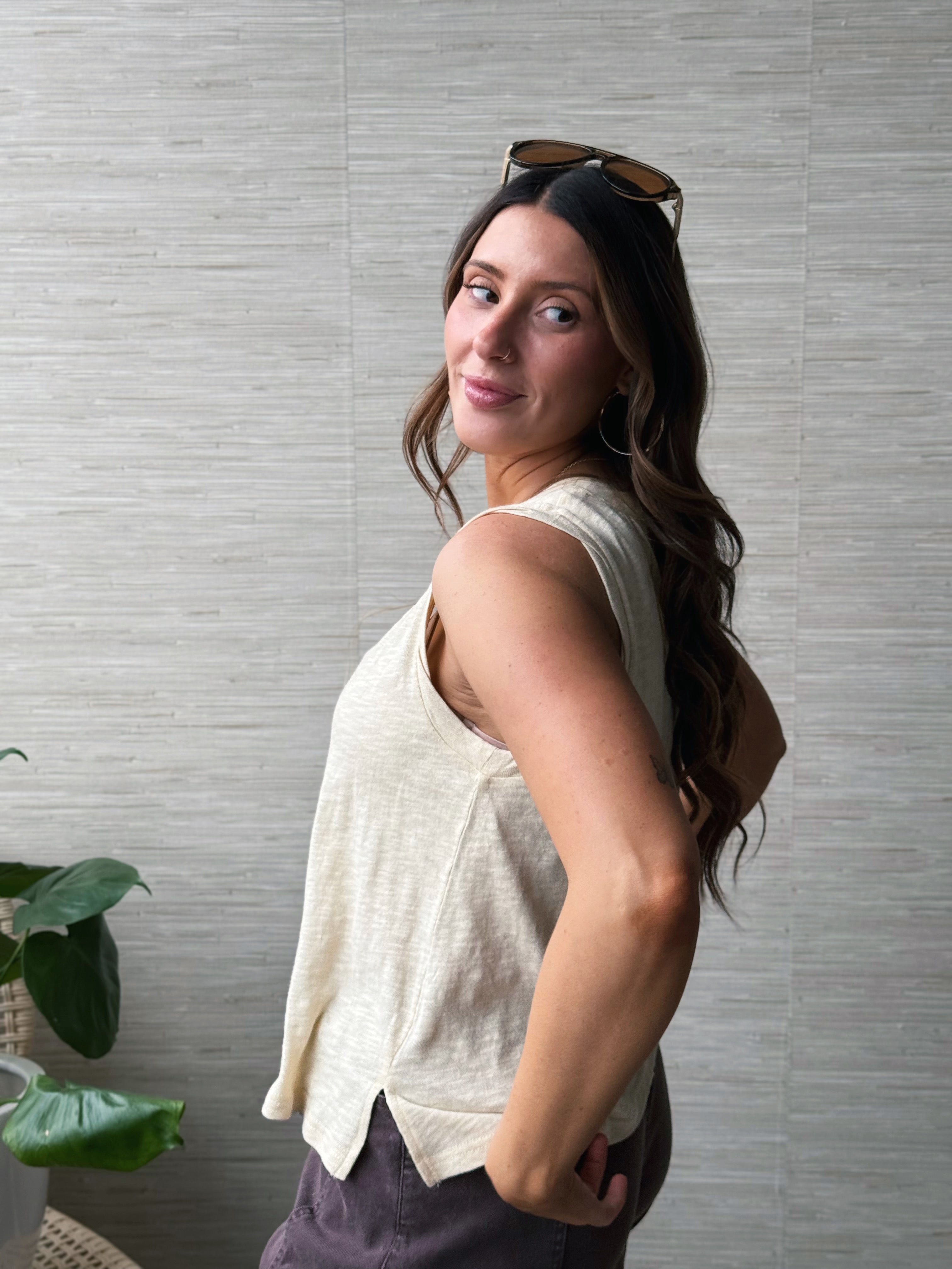 Sandy Tank - BUTTER YELLOW - willows clothing TANK