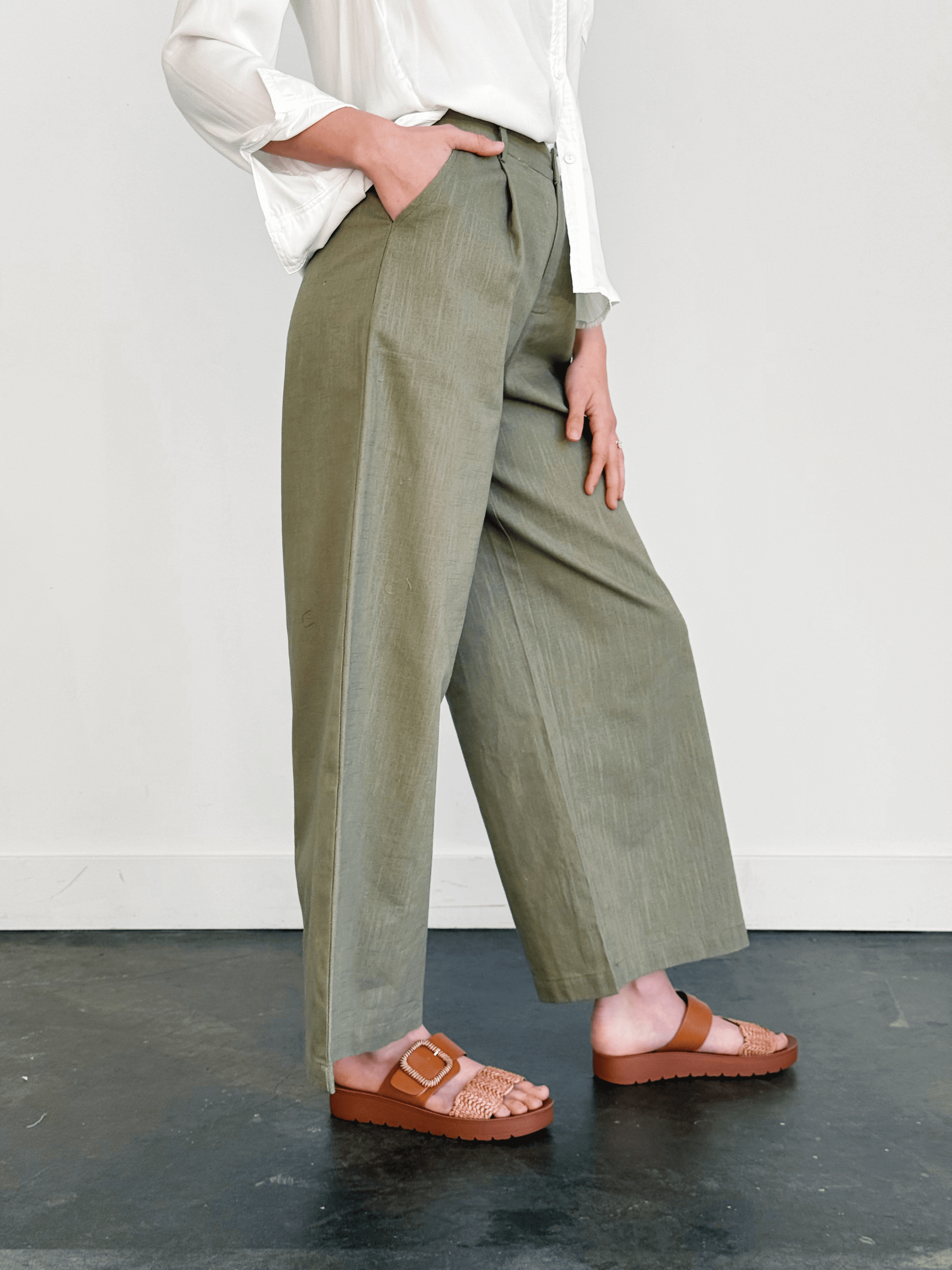 Shane Trouser Pant - OLIVE - willows clothing TROUSERS