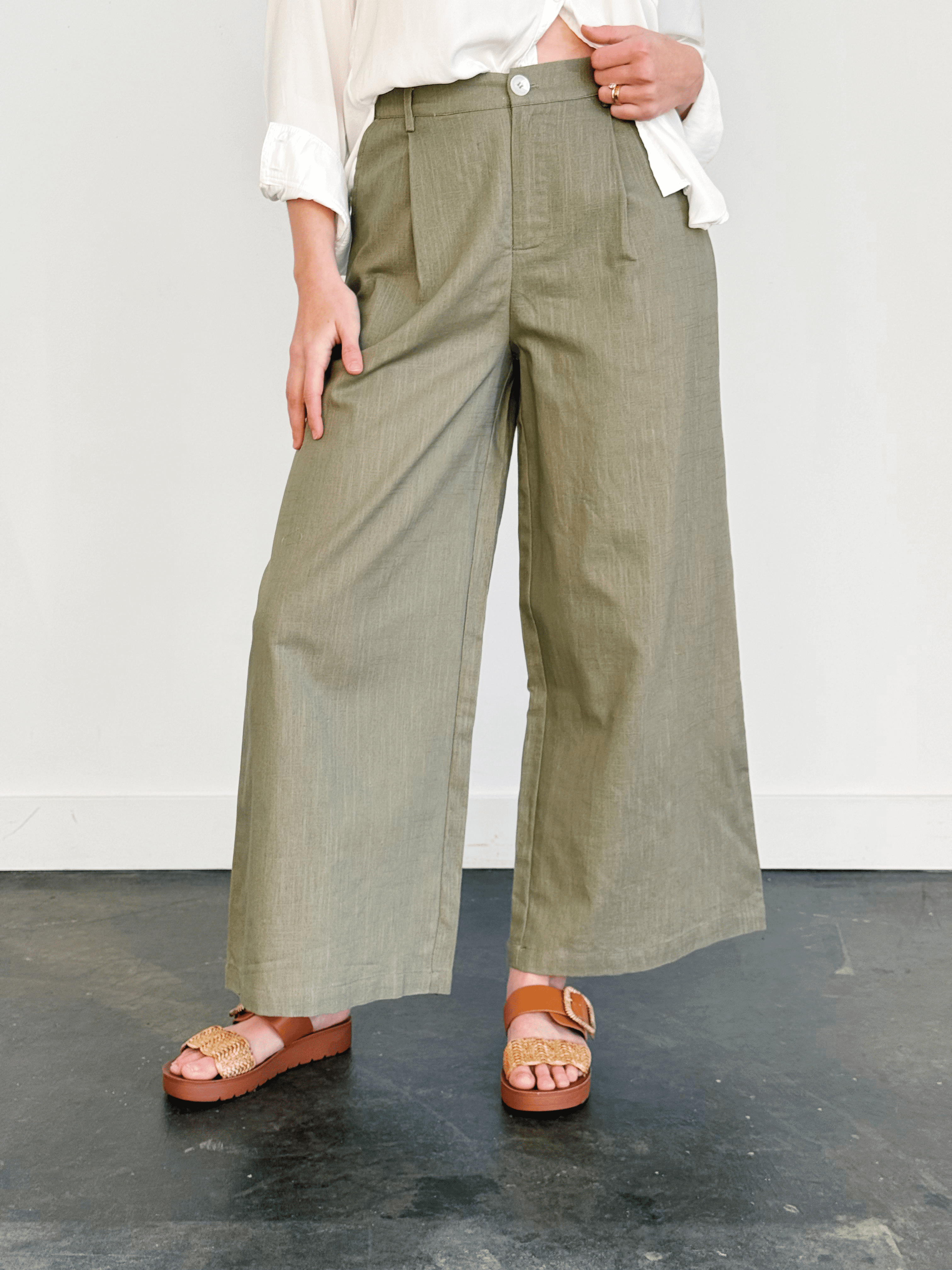 Shane Trouser Pant - OLIVE - willows clothing TROUSERS
