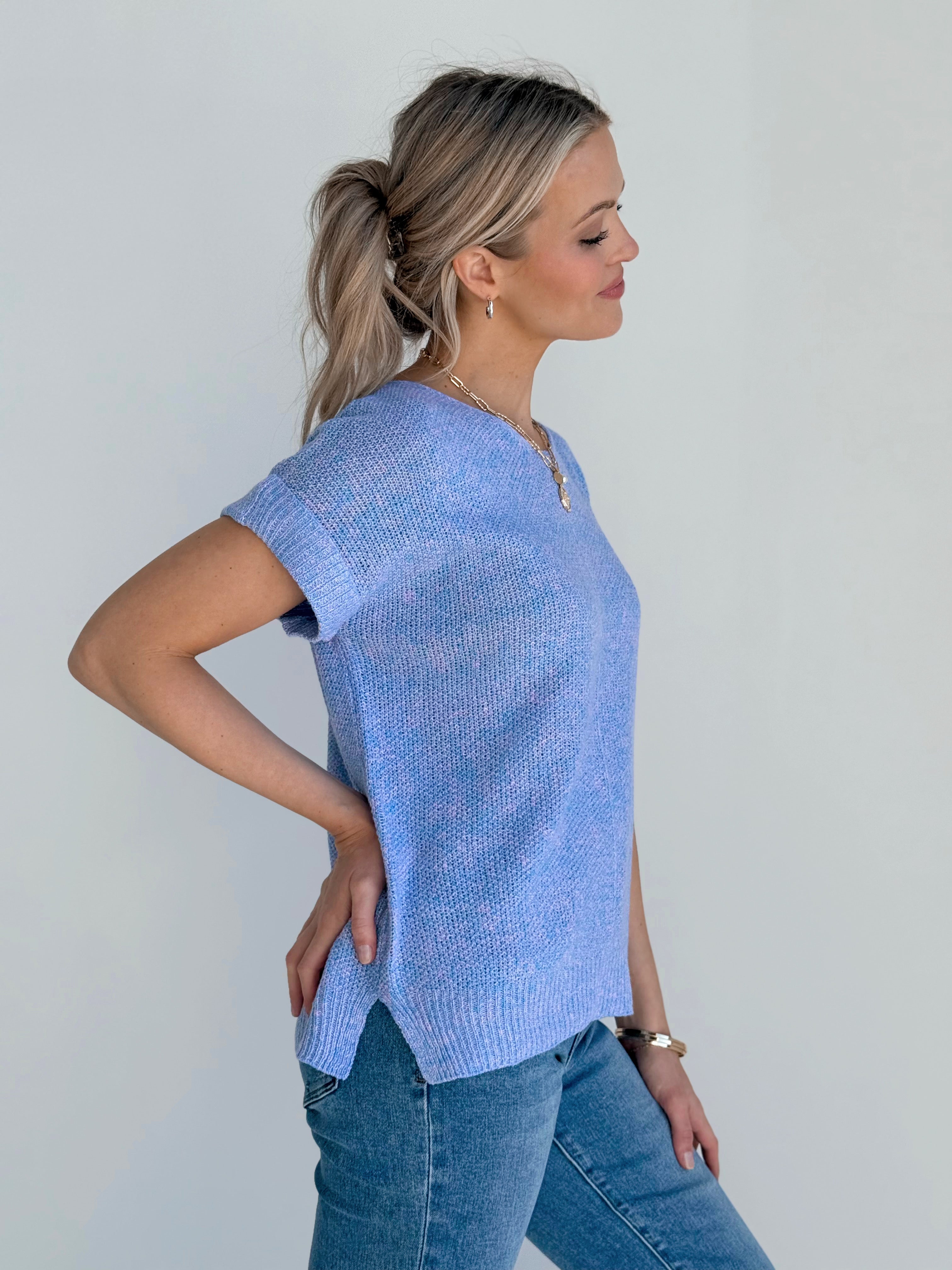 Shasta Sweater - PERIWINKLE - willows clothing SWEATER