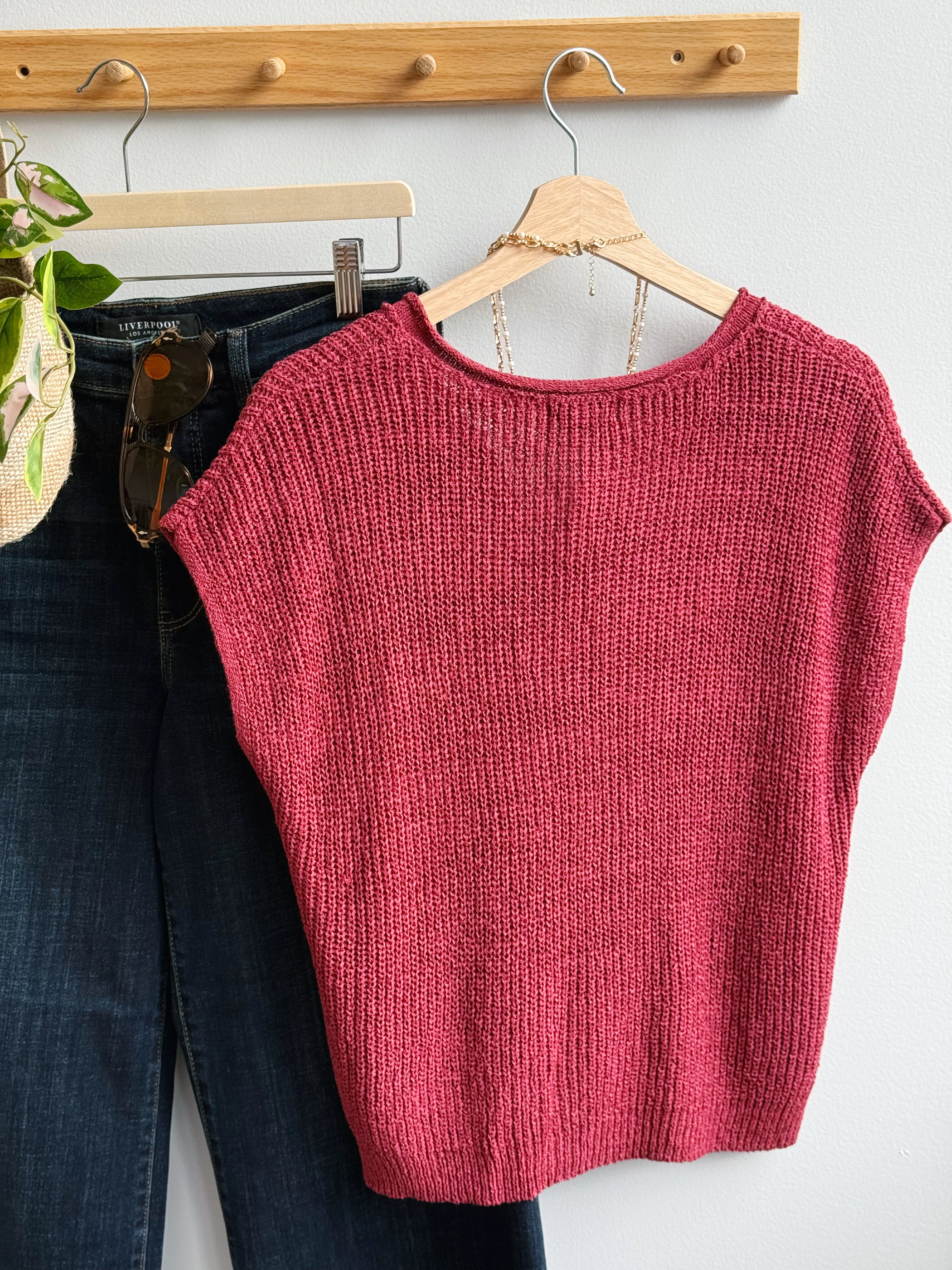 Sheena Sweater - BURGUNDY - willows clothing SWEATER