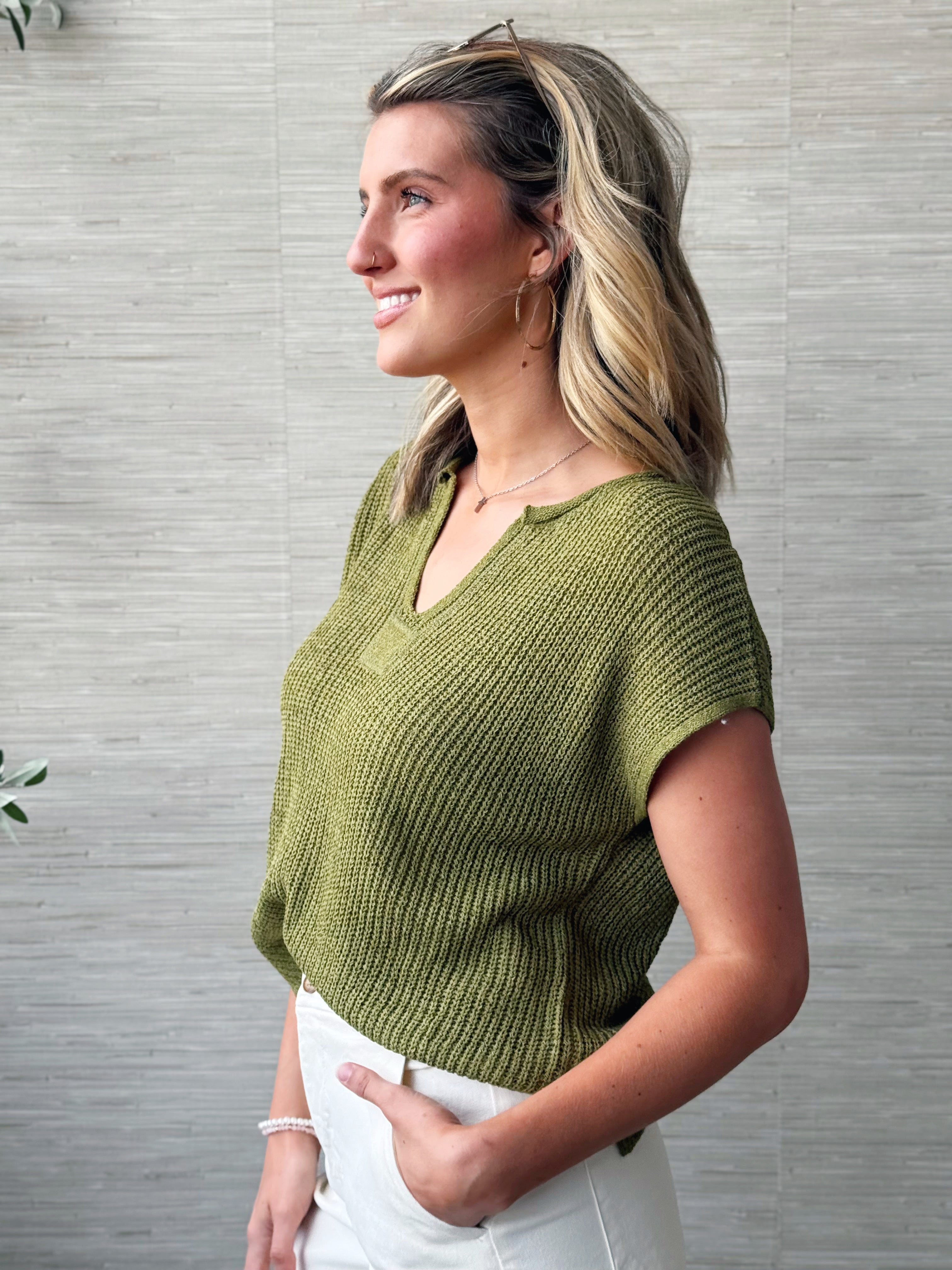 Sheena Sweater - KIWI - willows clothing TANKS