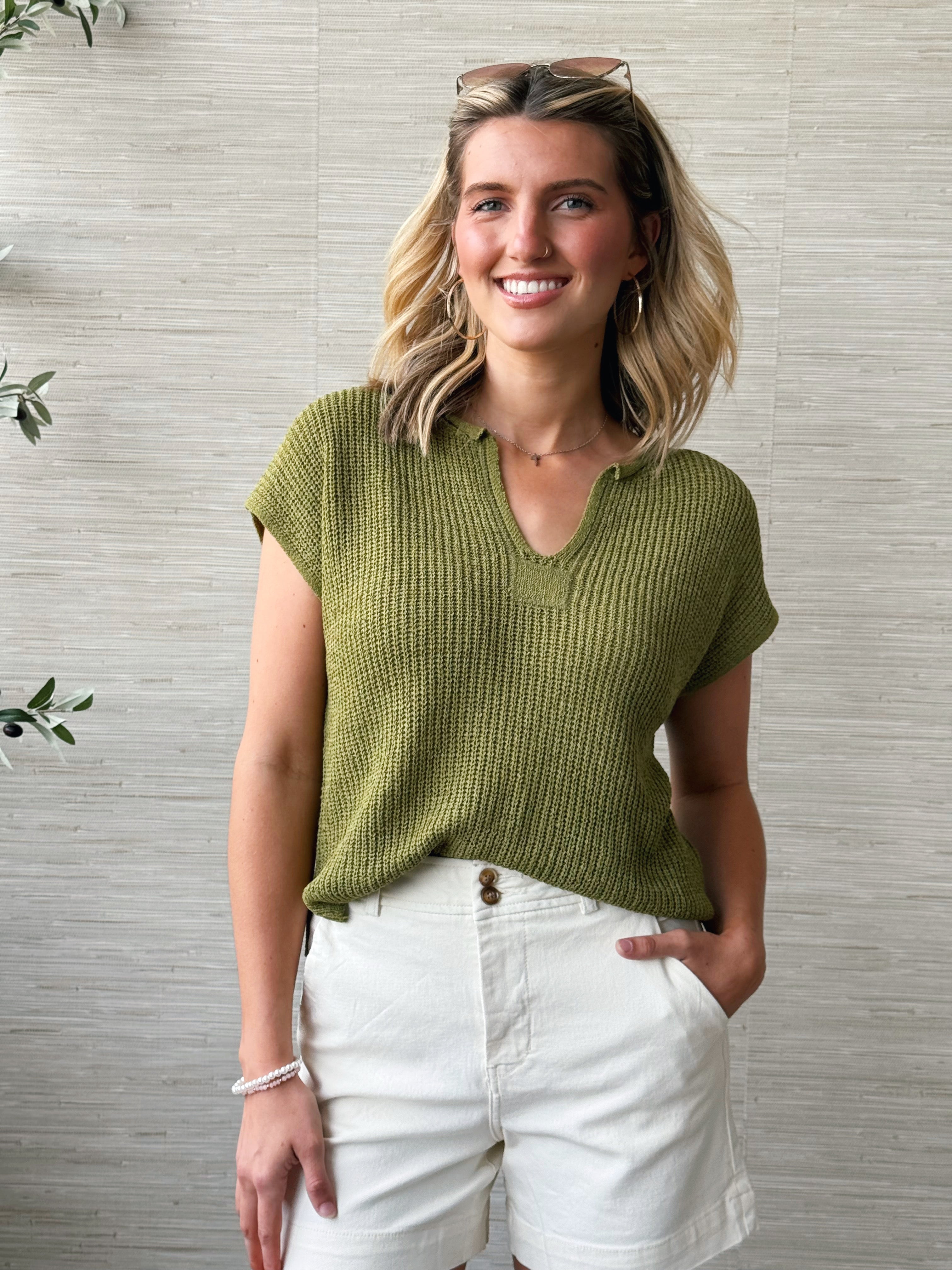 Sheena Sweater - KIWI - willows clothing TANKS