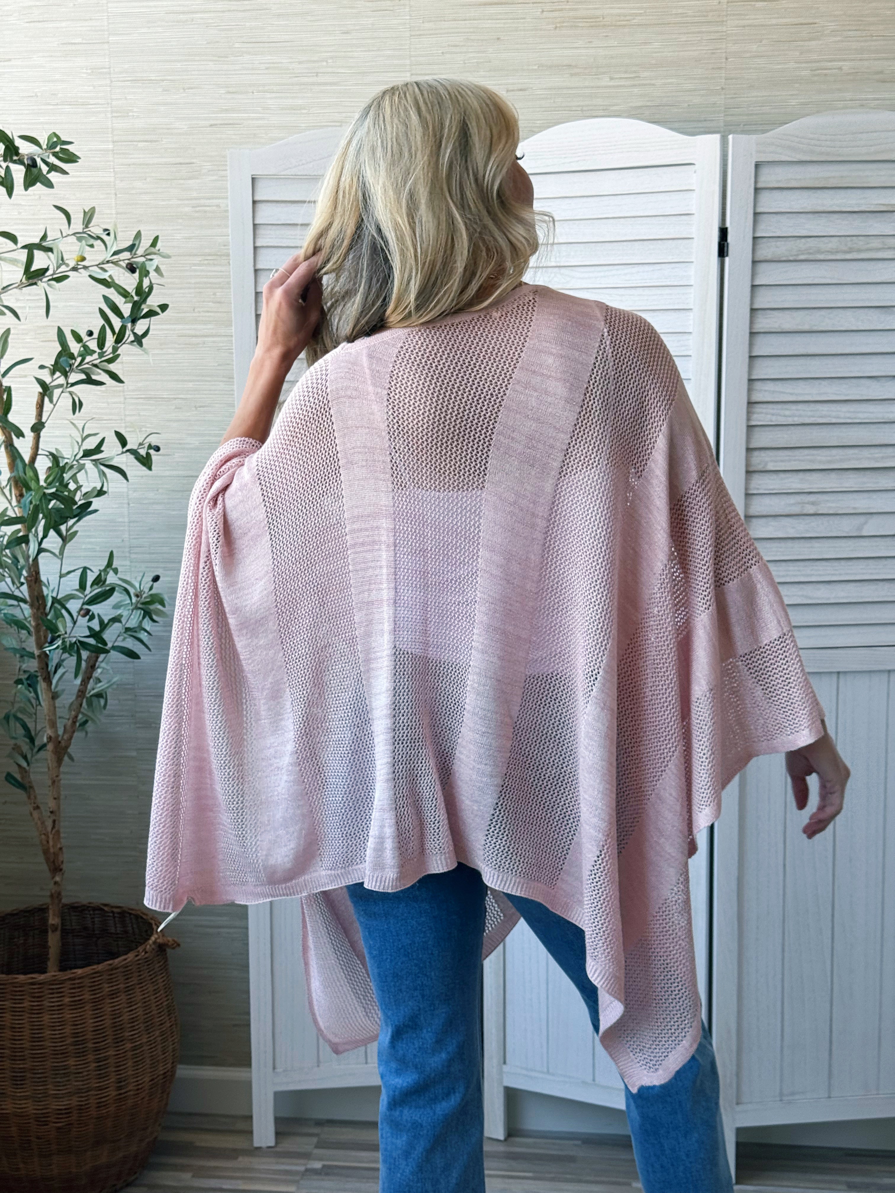 Sheryl Poncho - LIGHT PINK - willows clothing PONCHO