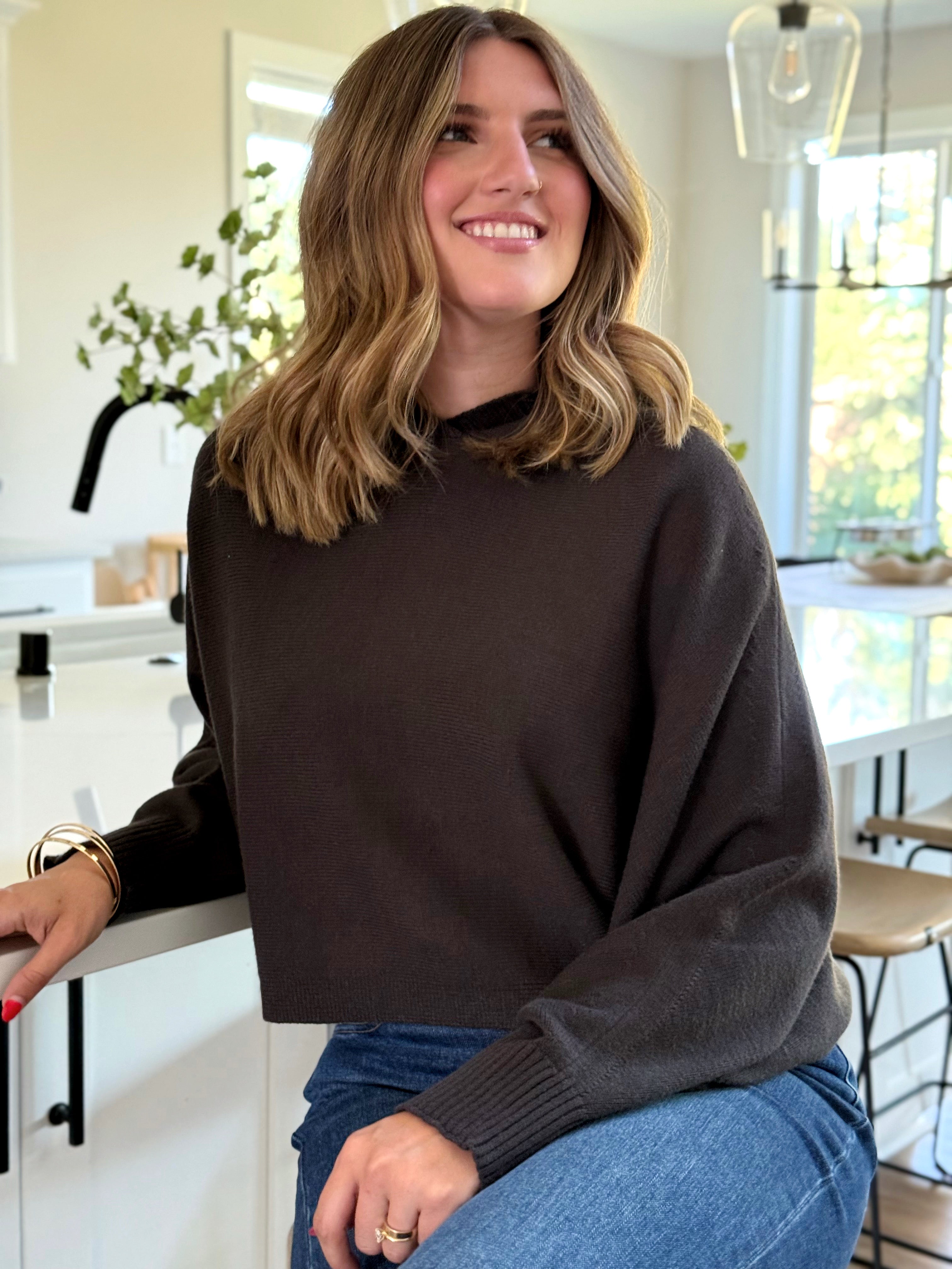 Shiloh Sweater - GUNMETAL - willows clothing SWEATER