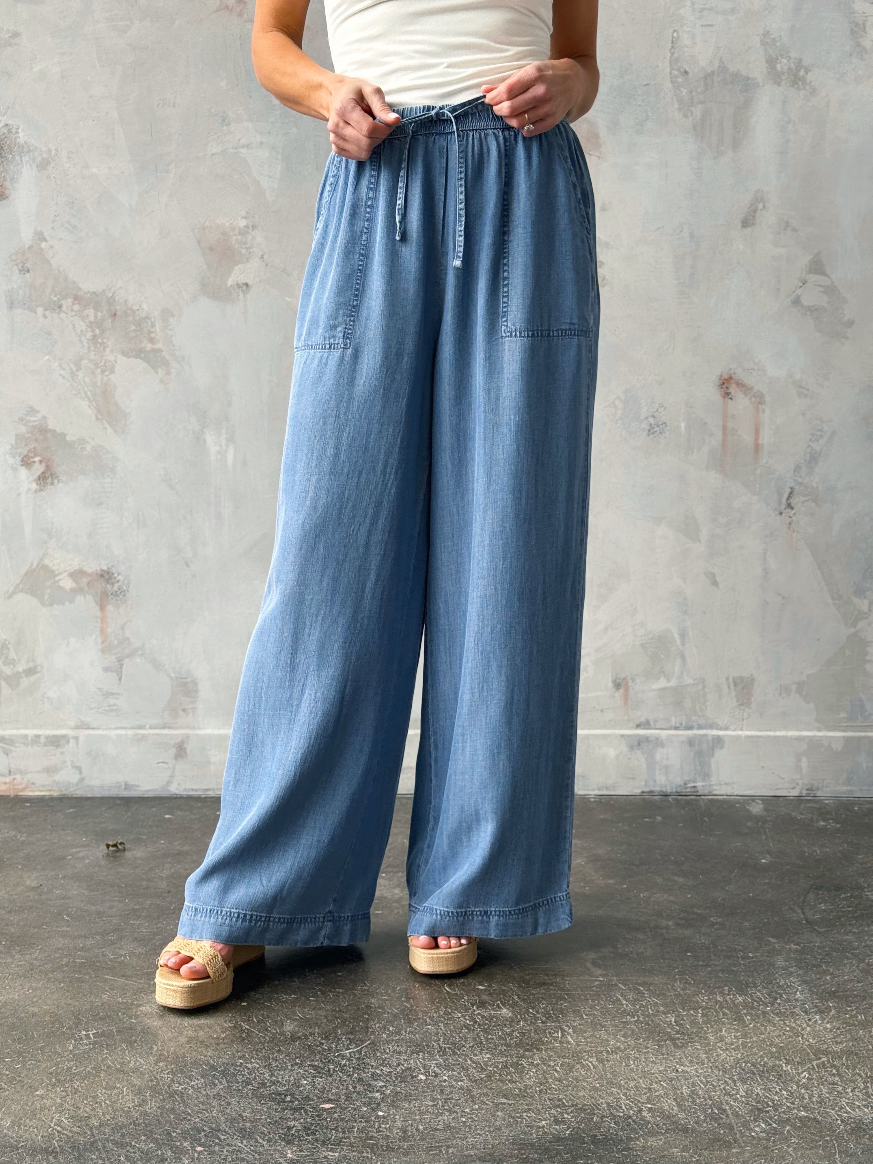 Shoreline Pants - MEDIUM WASH - willows clothing PANTS