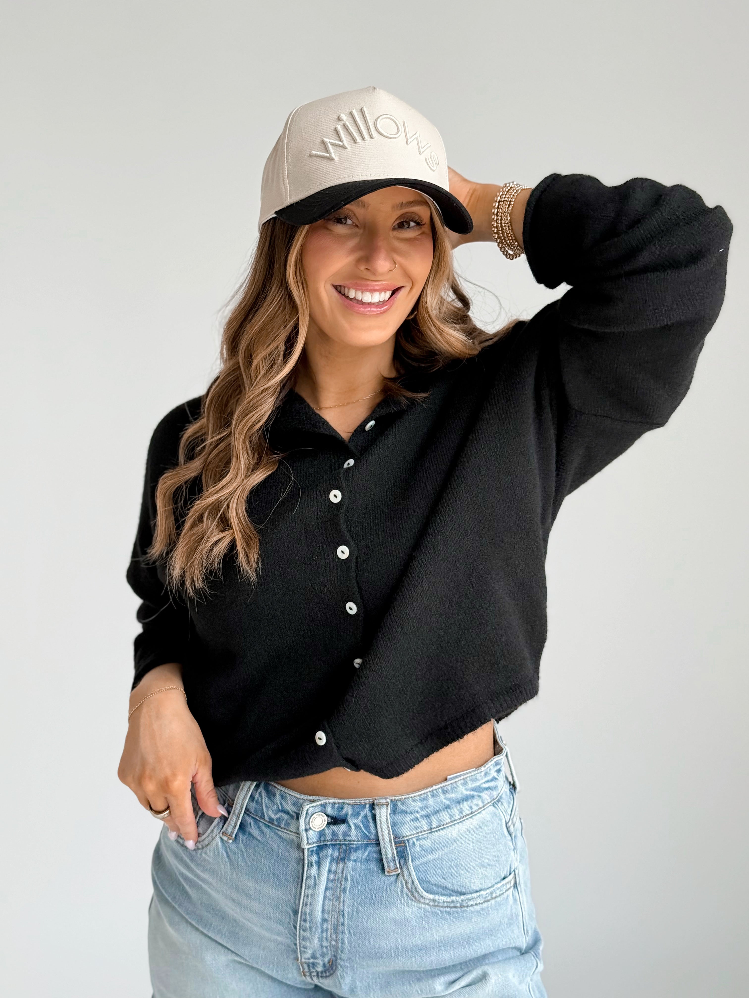 Simone Cardigan - BLACK - willows clothing Cardigan