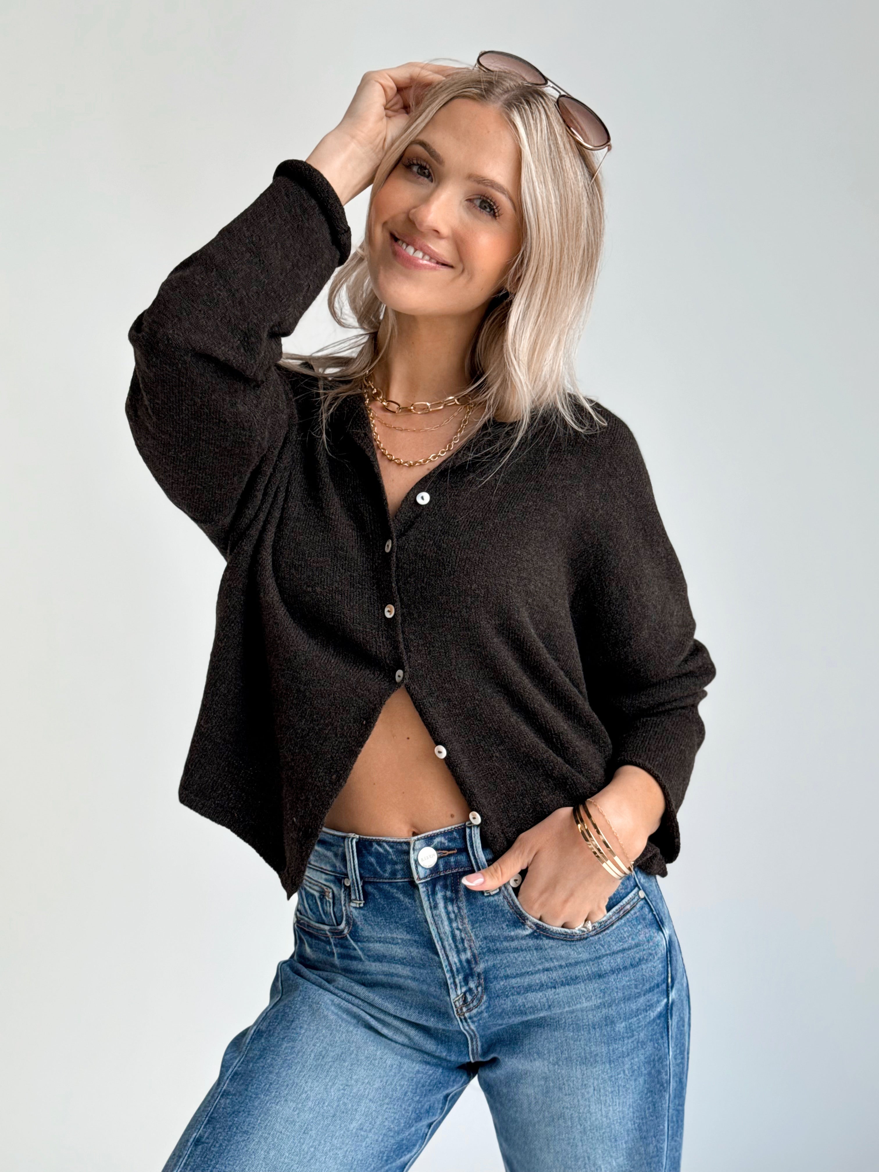 Simone Cardigan - CHOCOLATE - willows clothing Cardigan